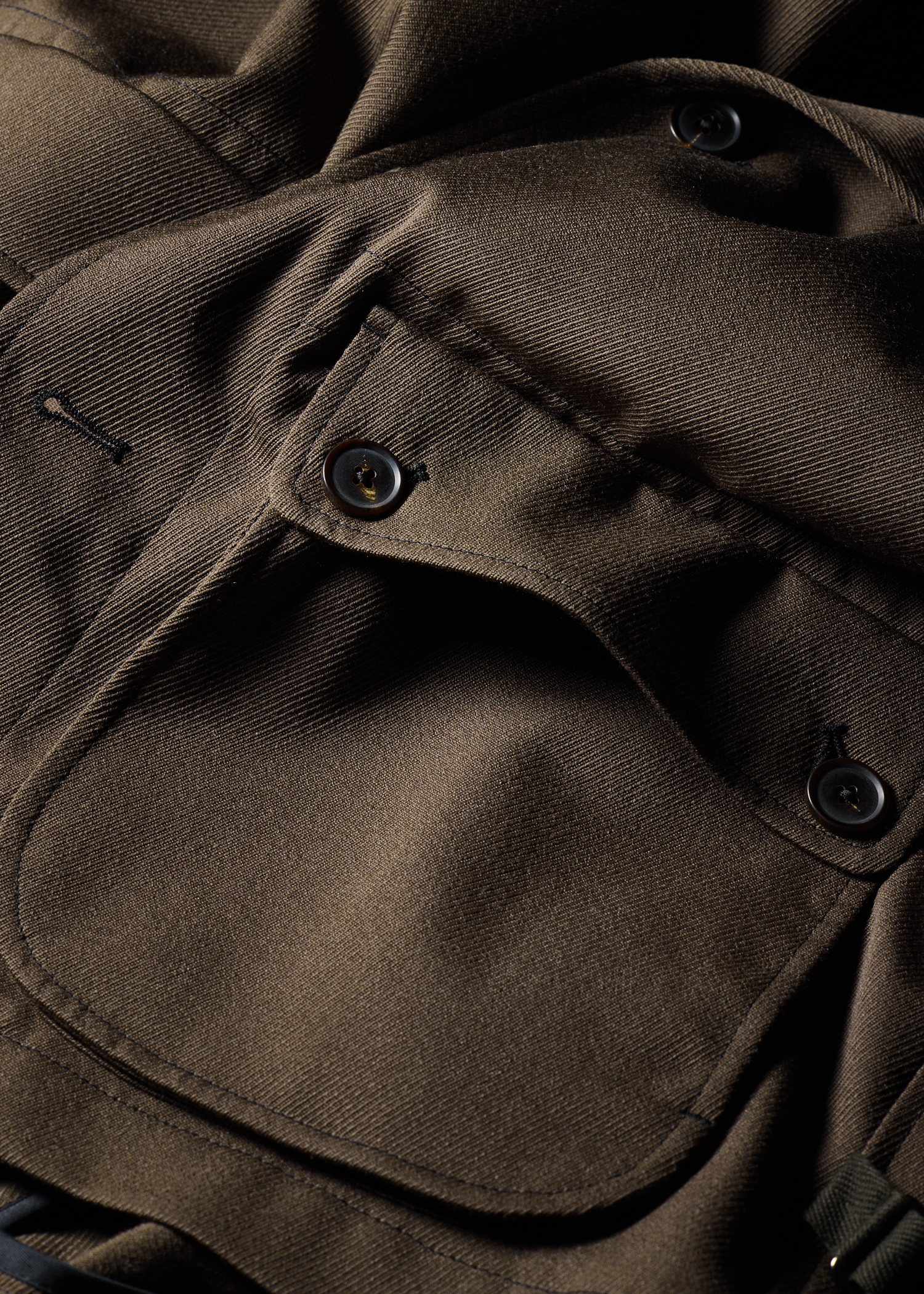 Brown Wool-Twill Vest Jacket thumbnail 3