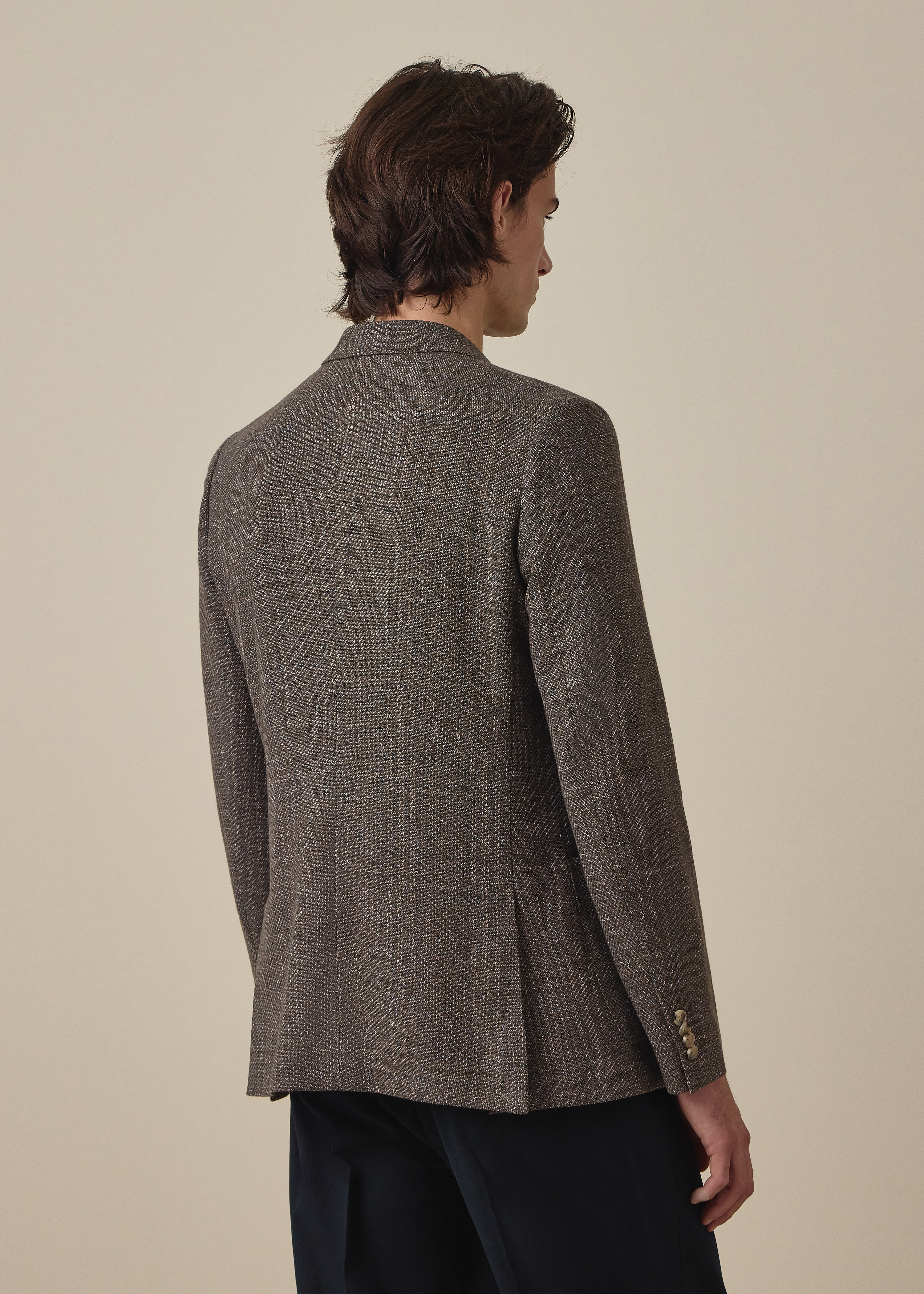 Brown Check Wool Patch-Pocket Buggy-Lined Blazer thumbnail 4