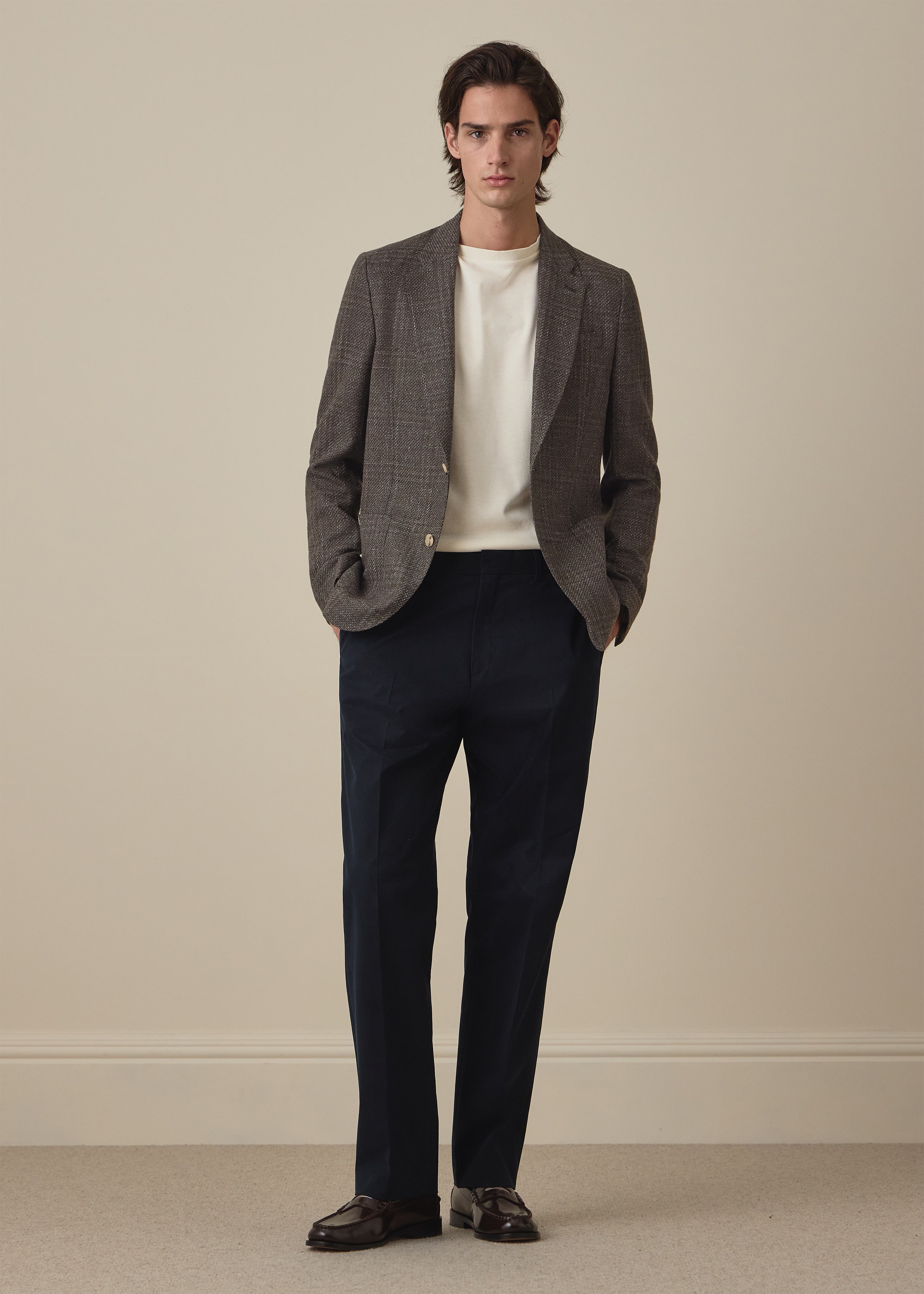 Brown Check Wool Patch-Pocket Buggy-Lined Blazer thumbnail 7