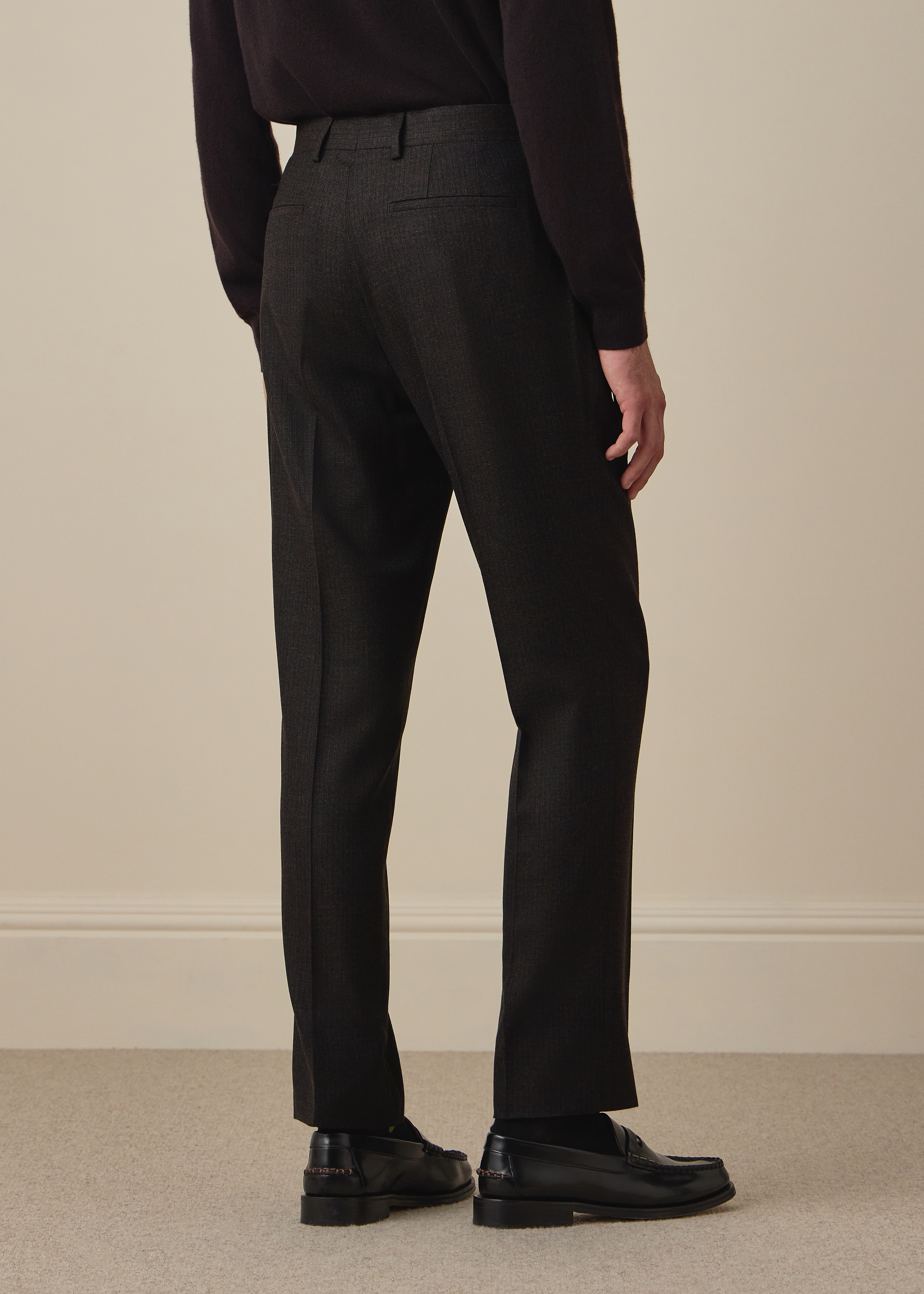 The Brierley - Navy Wool-Cashmere Trousers thumbnail 4