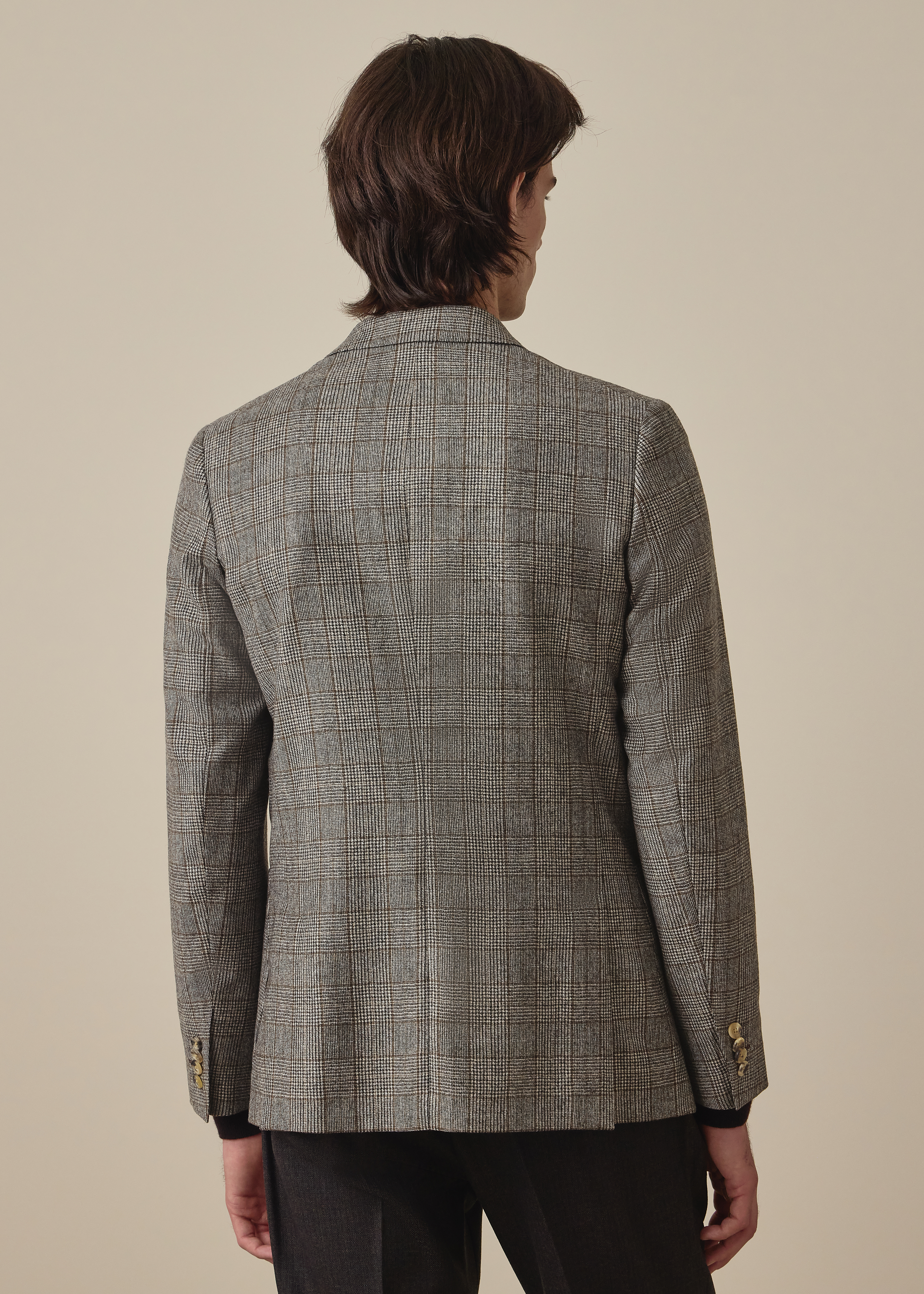Grey Wool Houndstooth Check Buggy-Lined Blazer thumbnail 4