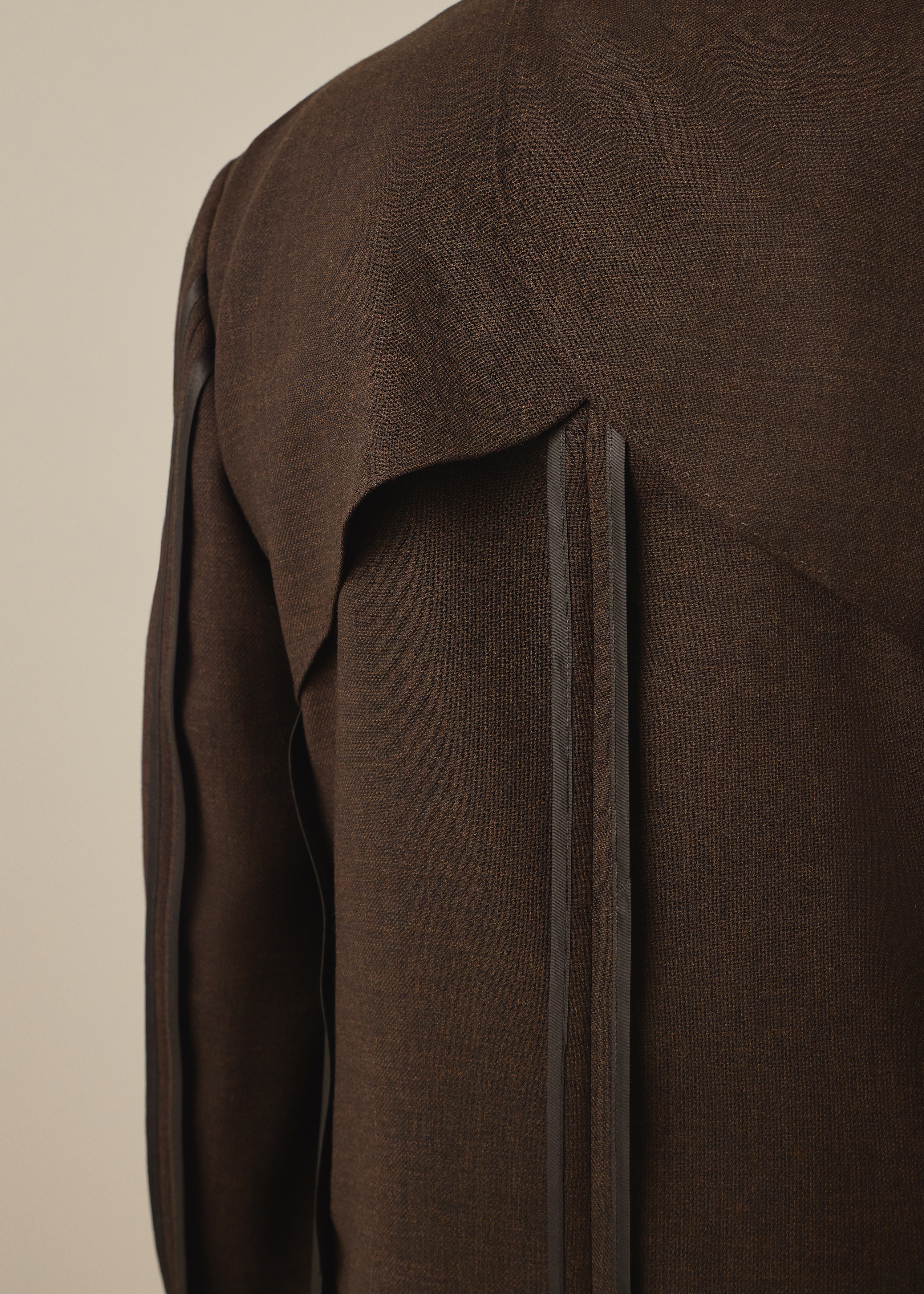Brown Cordonetto Wool Inside-Out Blazer thumbnail 5