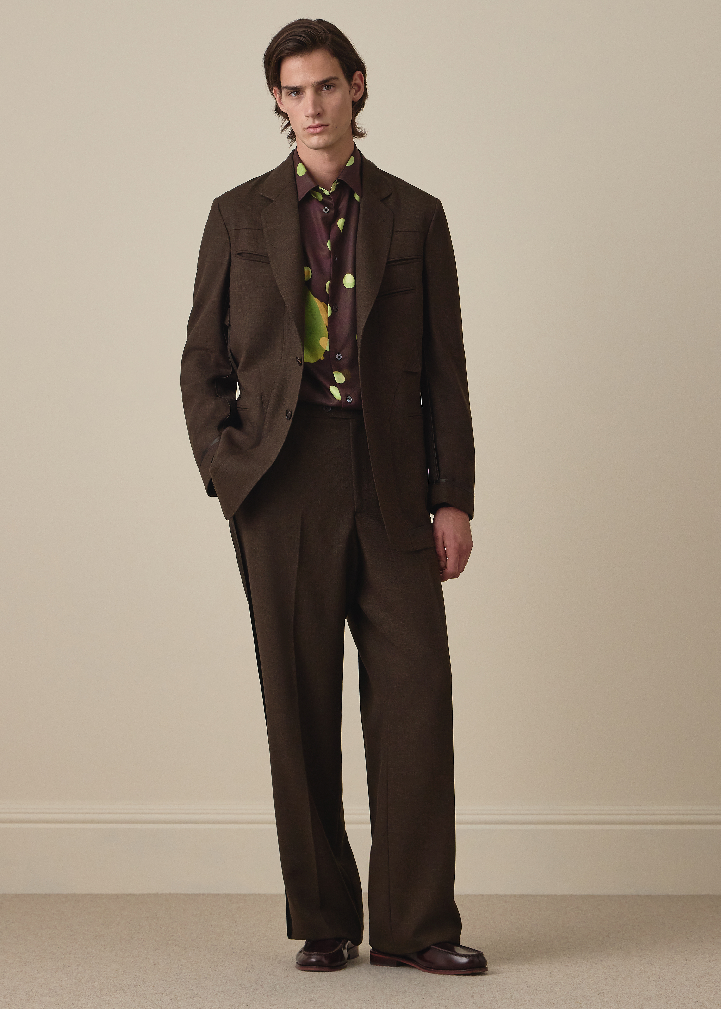 Brown Cordonetto Wool Inside-Out Trousers thumbnail 6