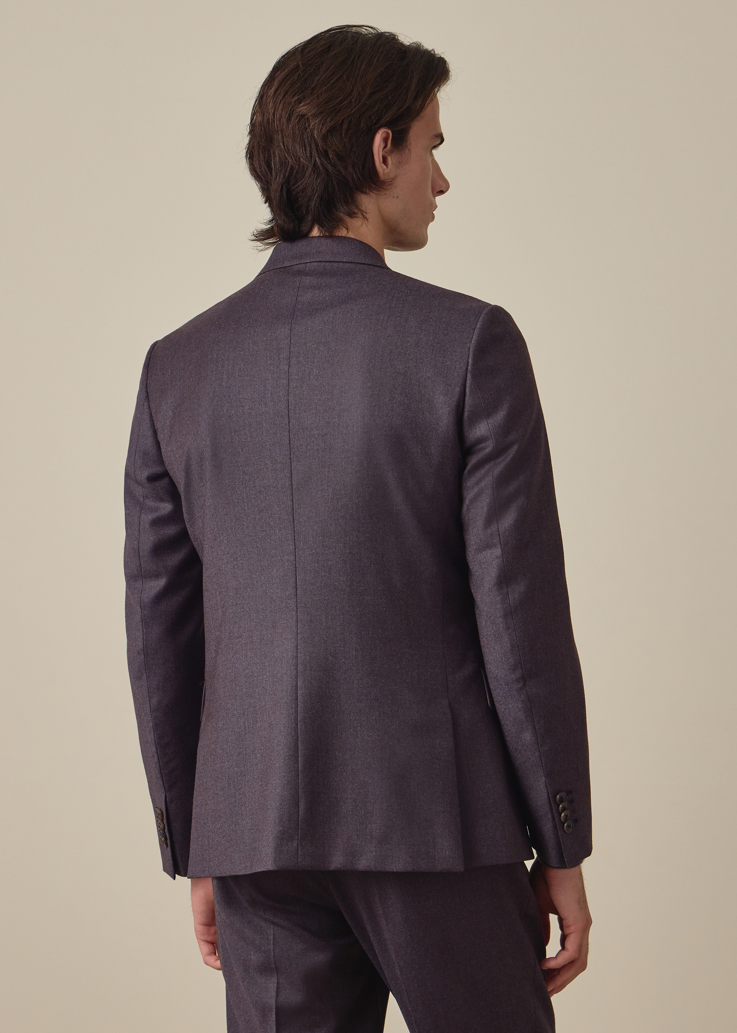 The Soho - Tailored-Fit Blue Grey Wool-Cashmere Flannel Blazer thumbnail 4