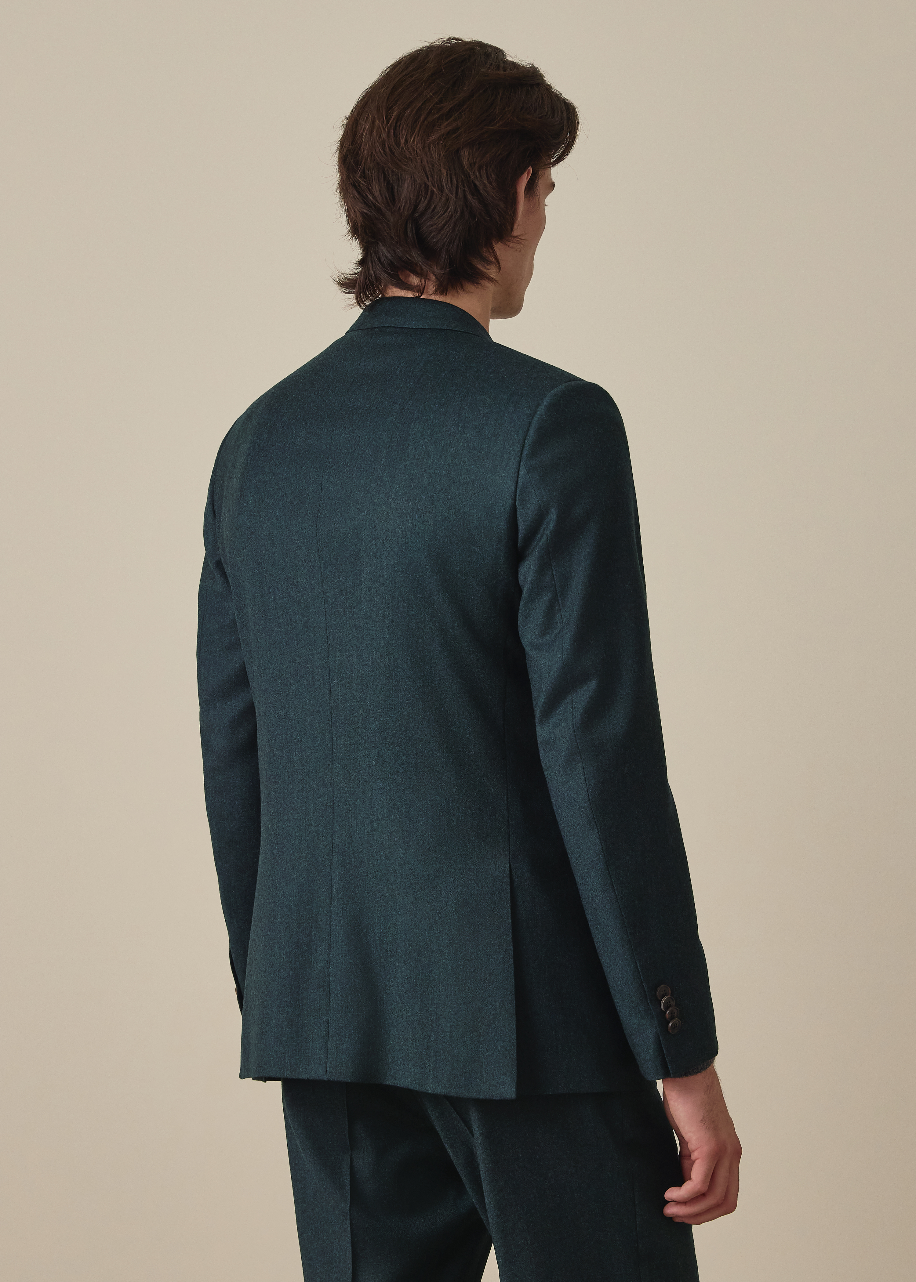 The Westbourne - Dark Teal Green Wool-Cashmere Flannel Blazer thumbnail 4