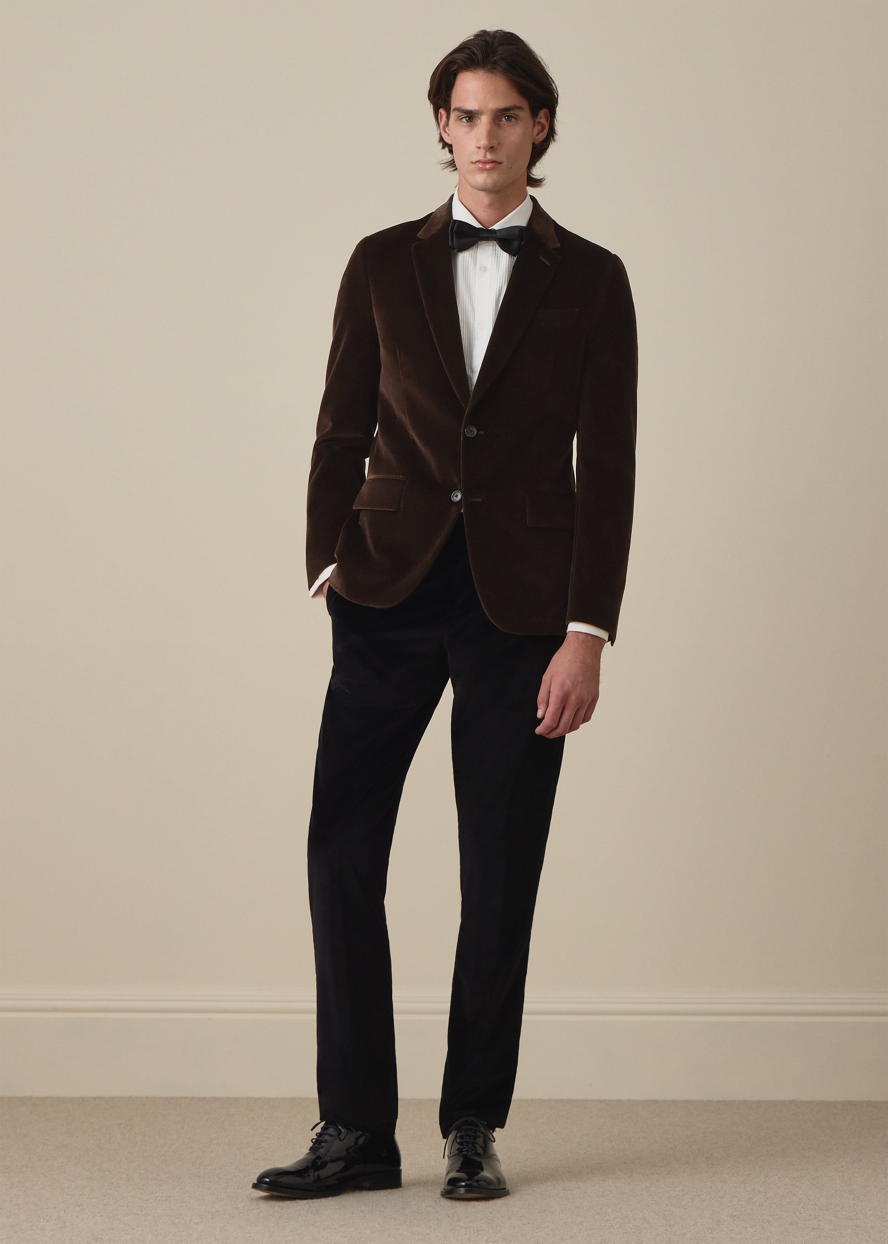 The Soho - Tailored-Fit Brown Velvet Blazer thumbnail 7