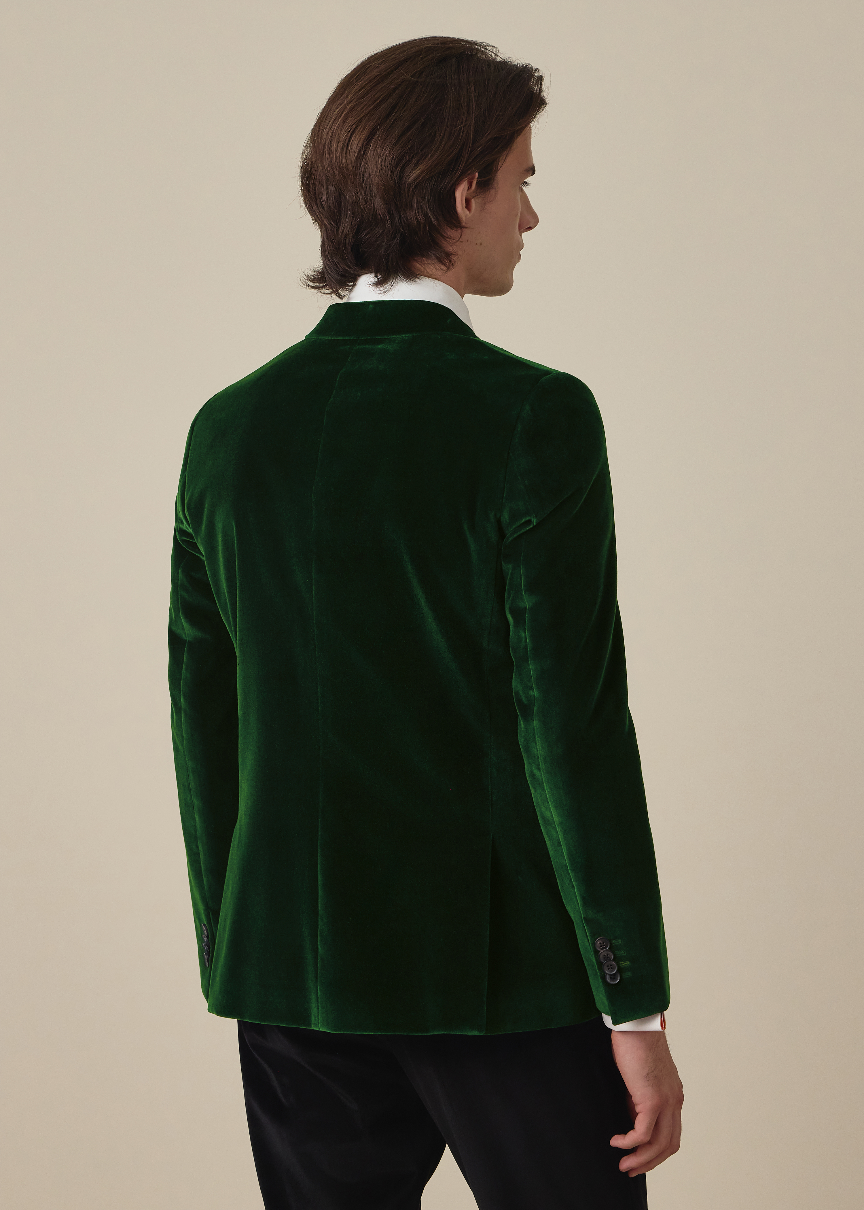 The Soho - Tailored-Fit Dark Emerald Velvet Blazer thumbnail 4
