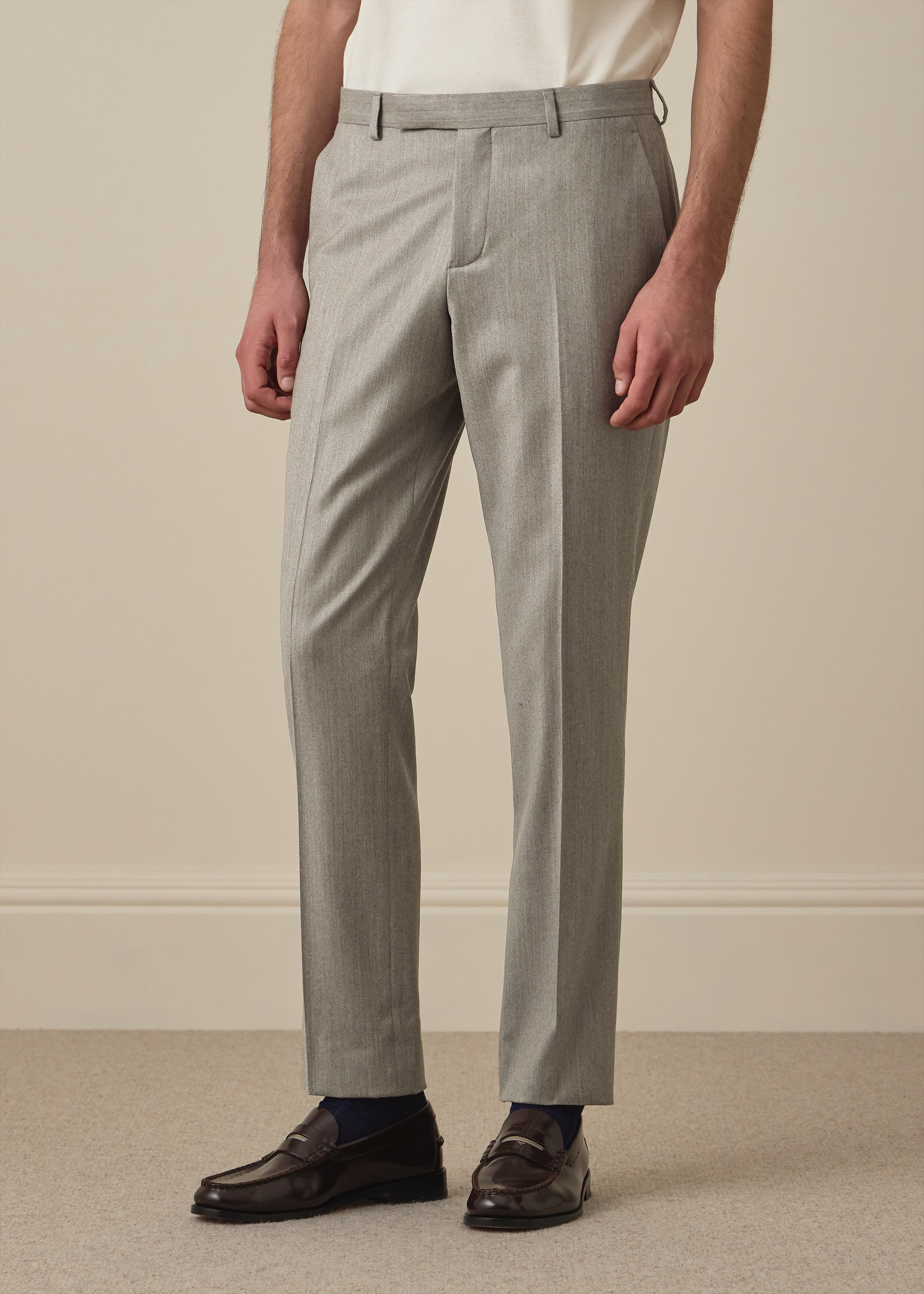 Slim-Fit Light Beige Wool-Cashmere Flannel Trousers thumbnail 2