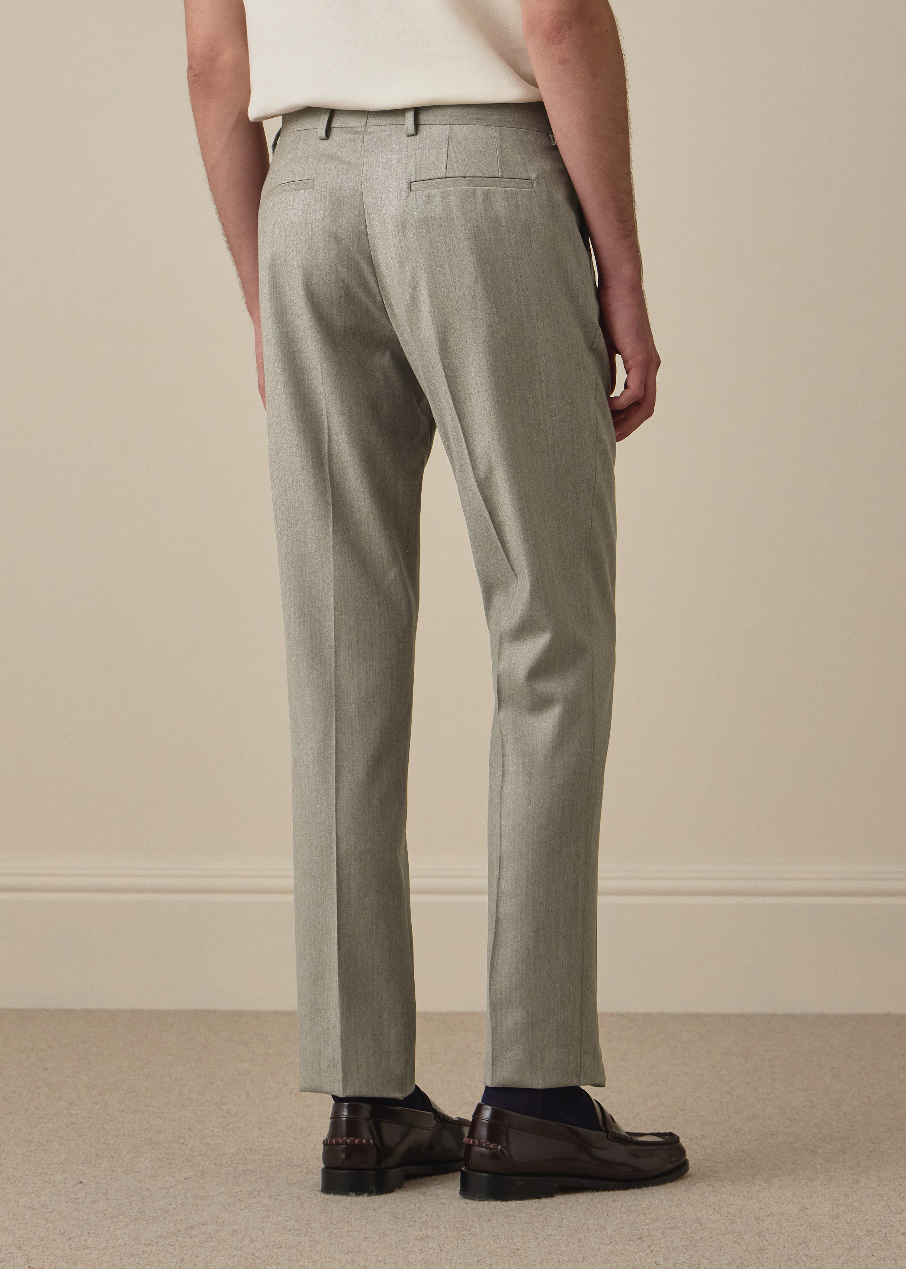 Slim-Fit Light Beige Wool-Cashmere Flannel Trousers thumbnail 4