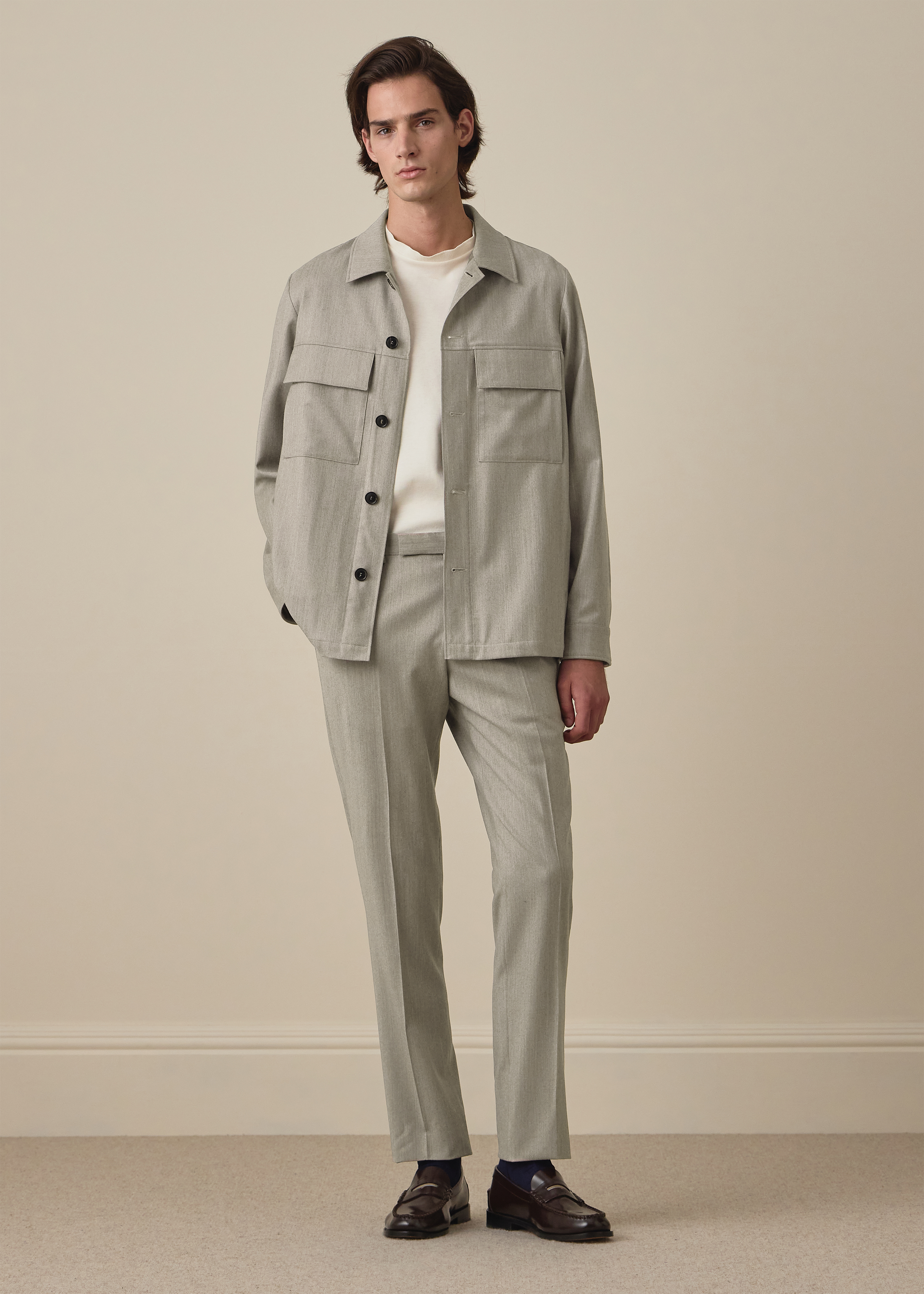 Slim-Fit Light Beige Wool-Cashmere Flannel Trousers thumbnail 6
