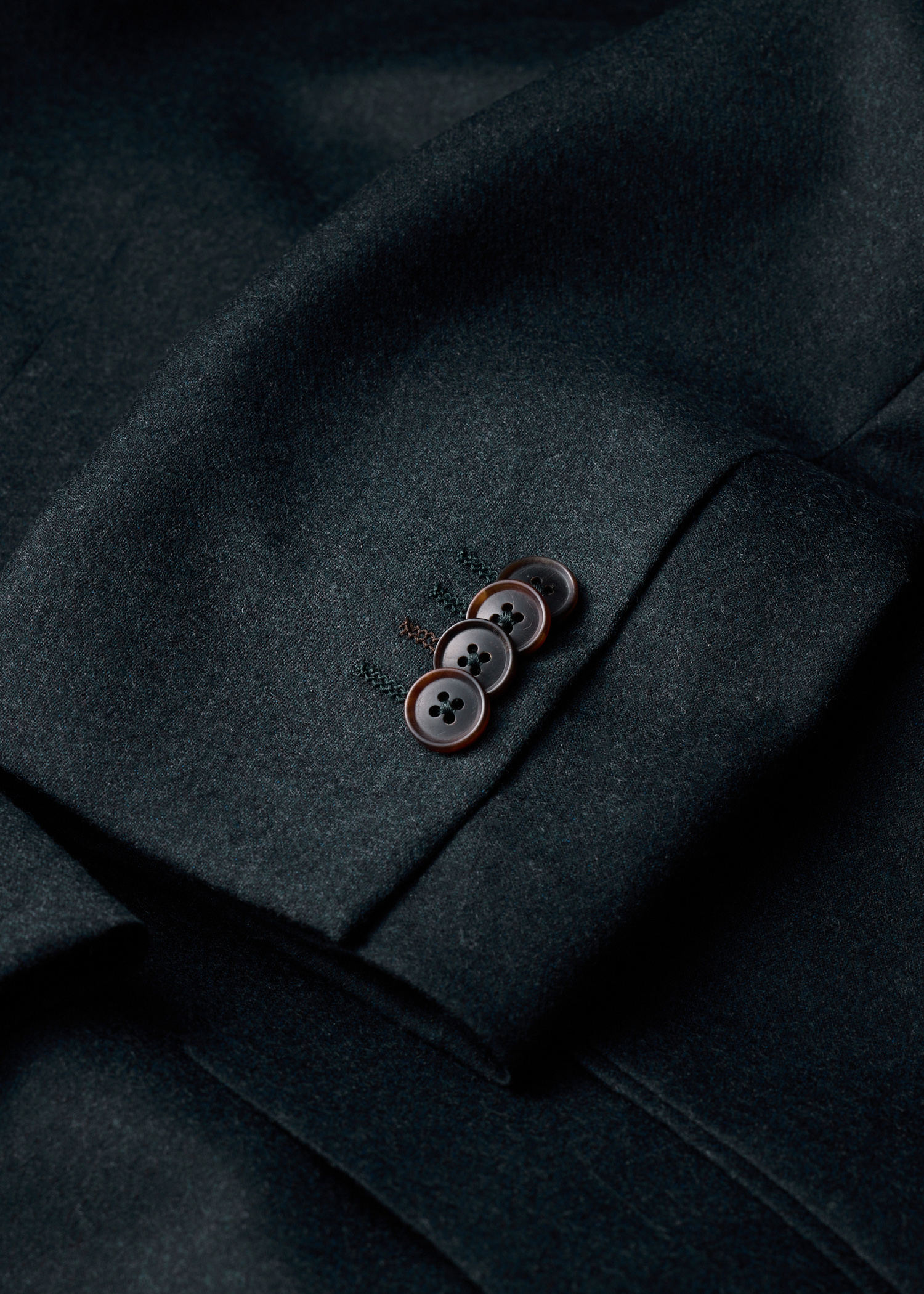 The Westbourne - Dark Teal Green Wool-Cashmere Flannel Blazer thumbnail 5