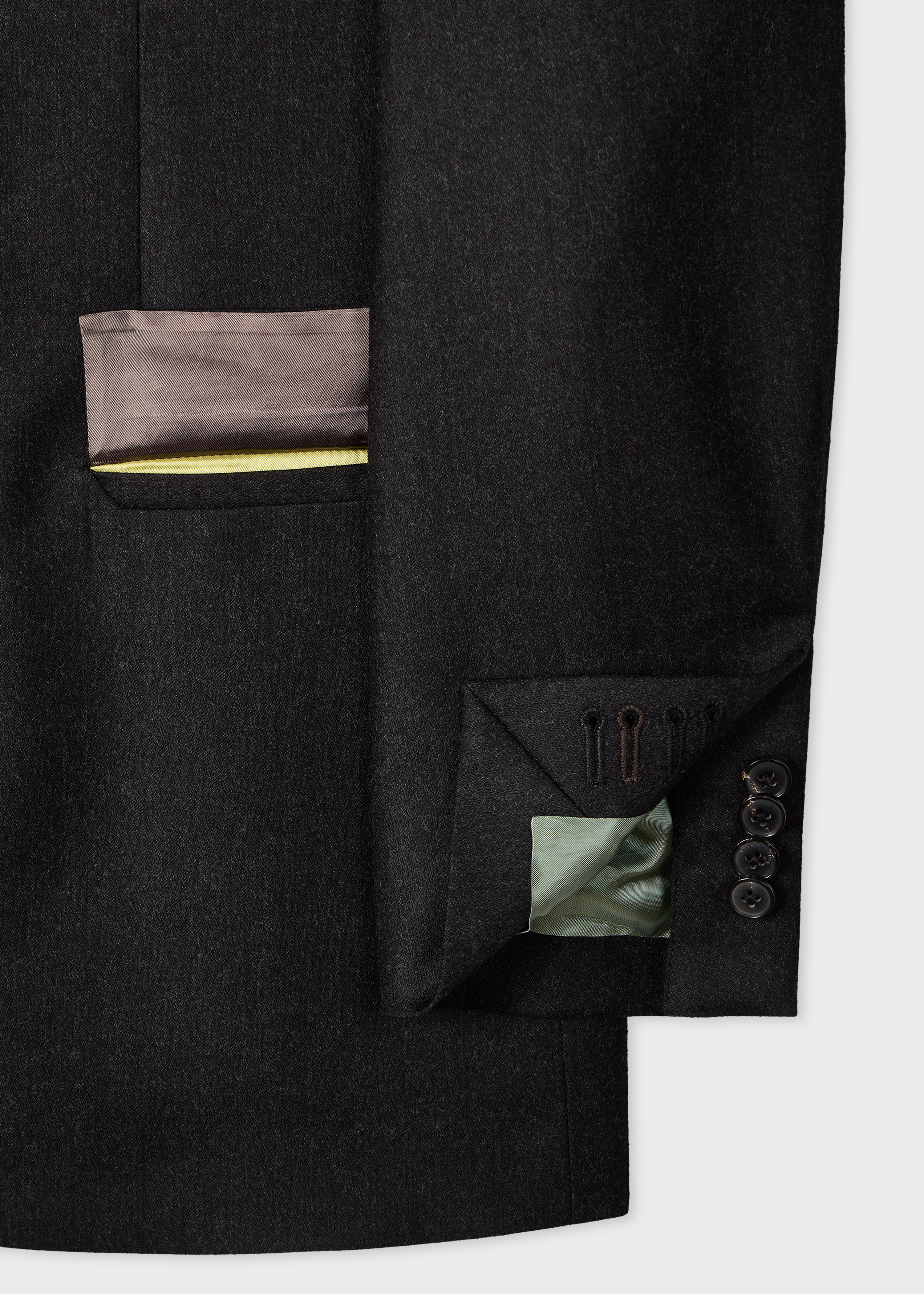 Charcoal Wool-Cashmere Flannel Double-Breasted Two-Piece Suit thumbnail 8