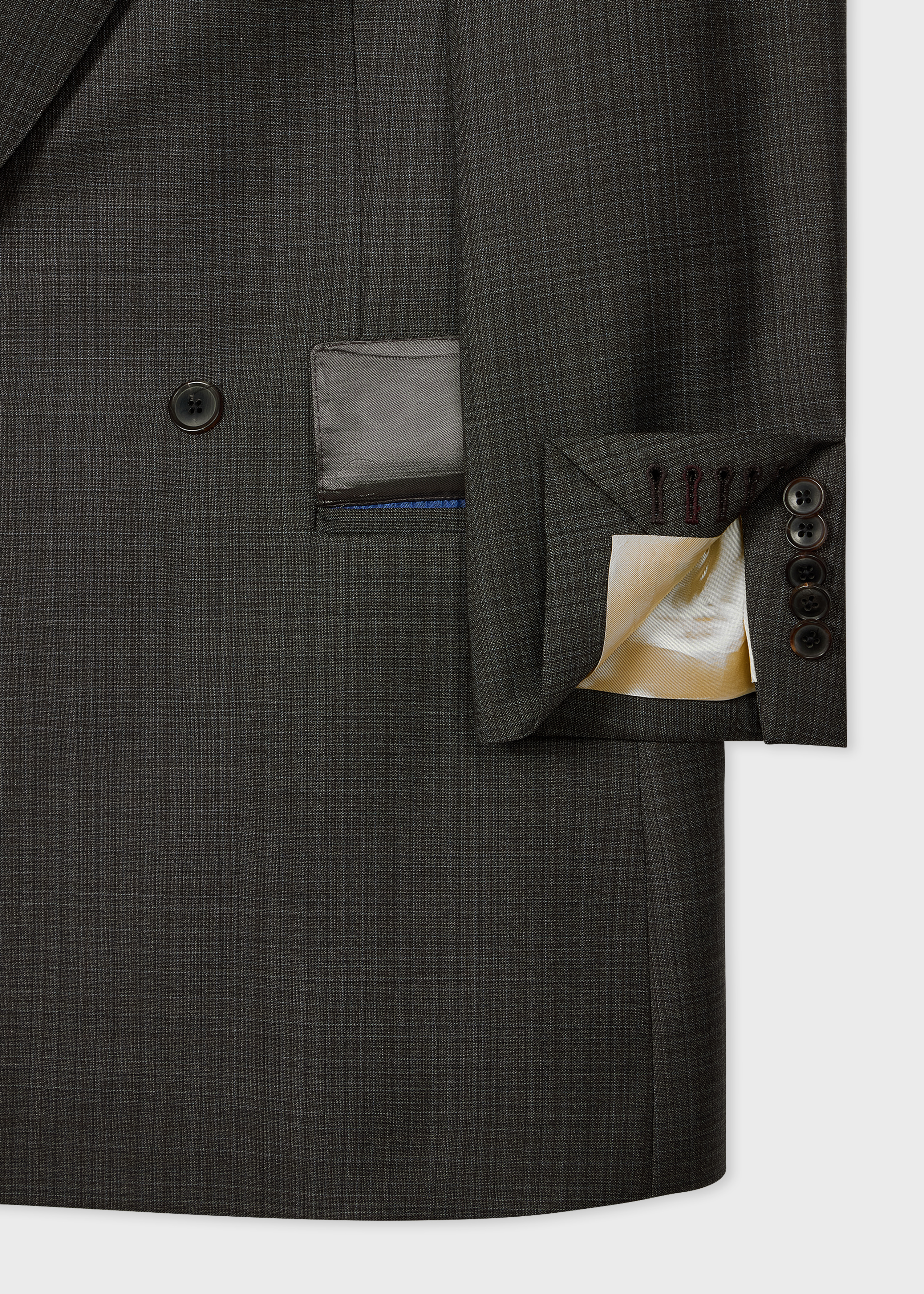 Charcoal Sharkskin Check Double-Breasted Blazer thumbnail 7