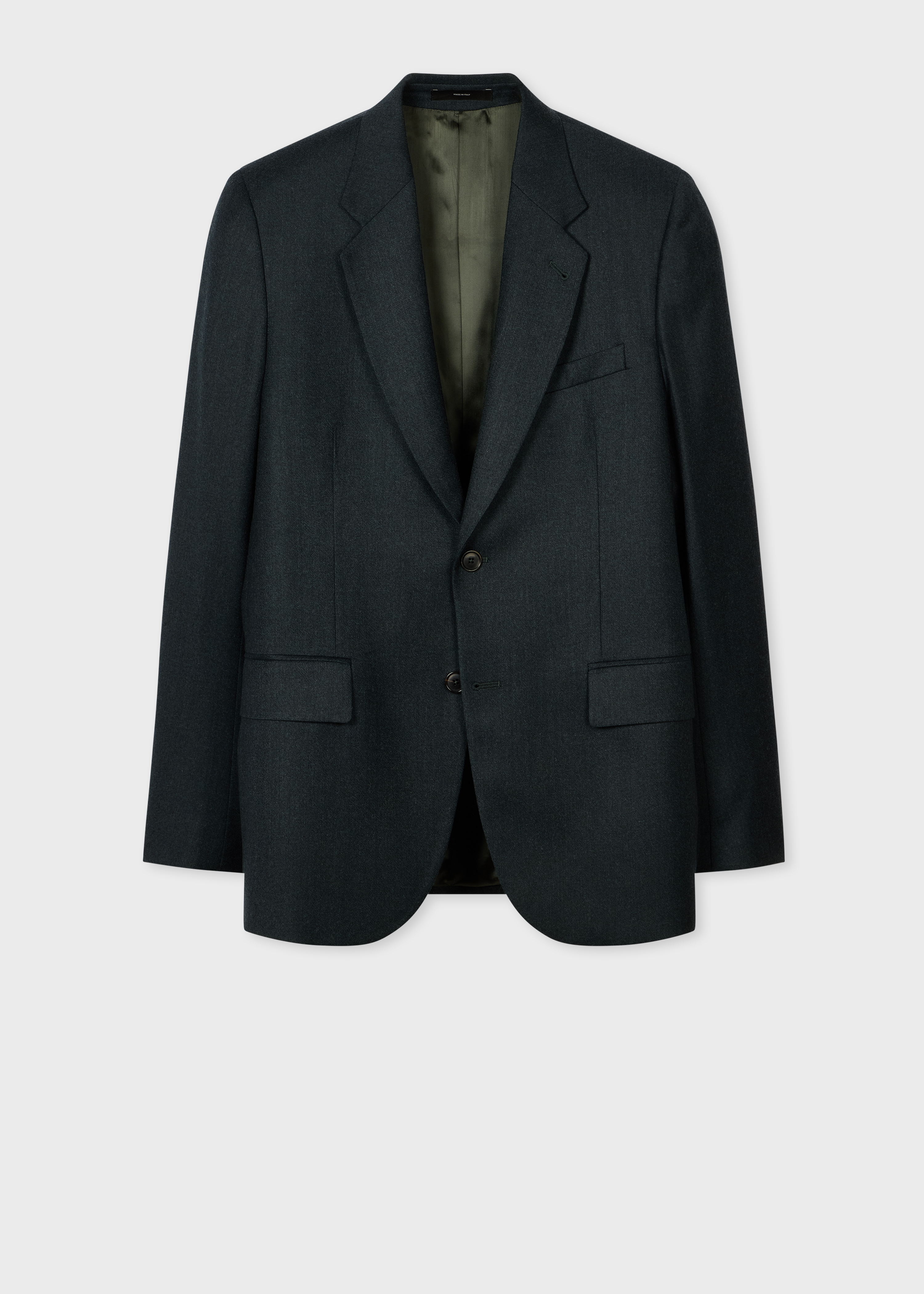 The Westbourne - Dark Teal Green Wool-Cashmere Flannel Blazer primary image