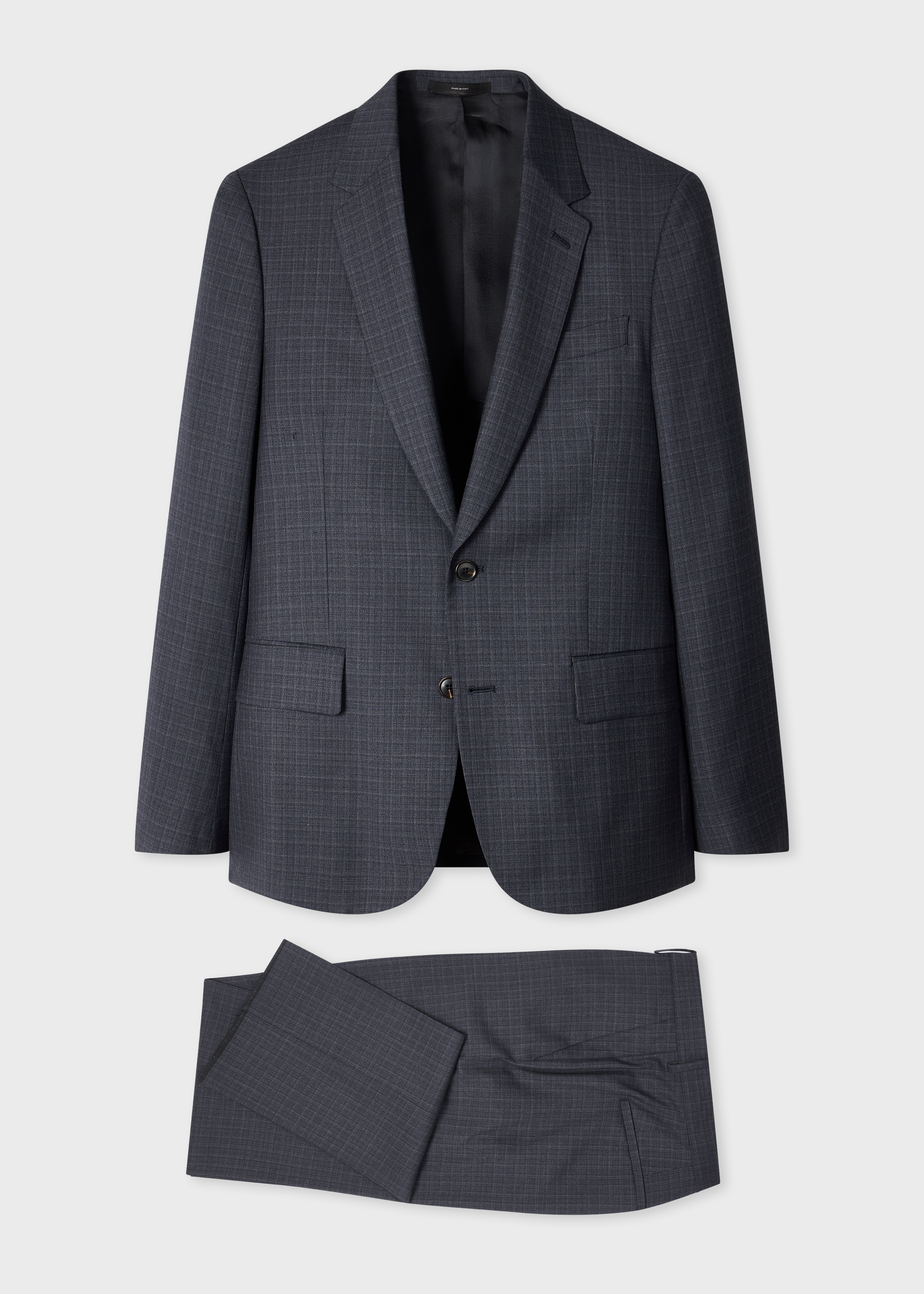 The Soho - Mid-Blue Micro Check Wool Two-Piece Suit primary image