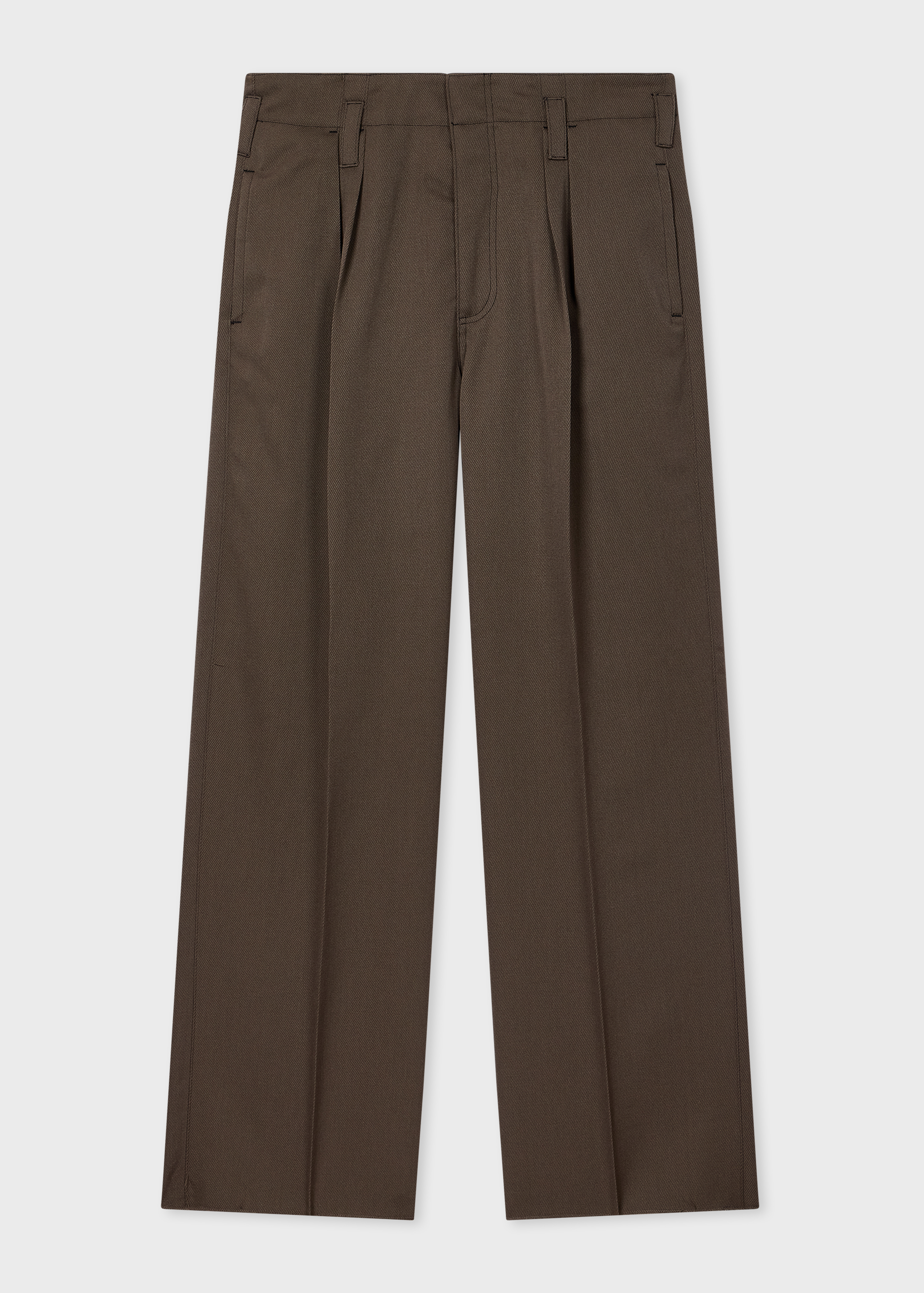 Relaxed-Fit Brown Wool-Twill Trousers primary image