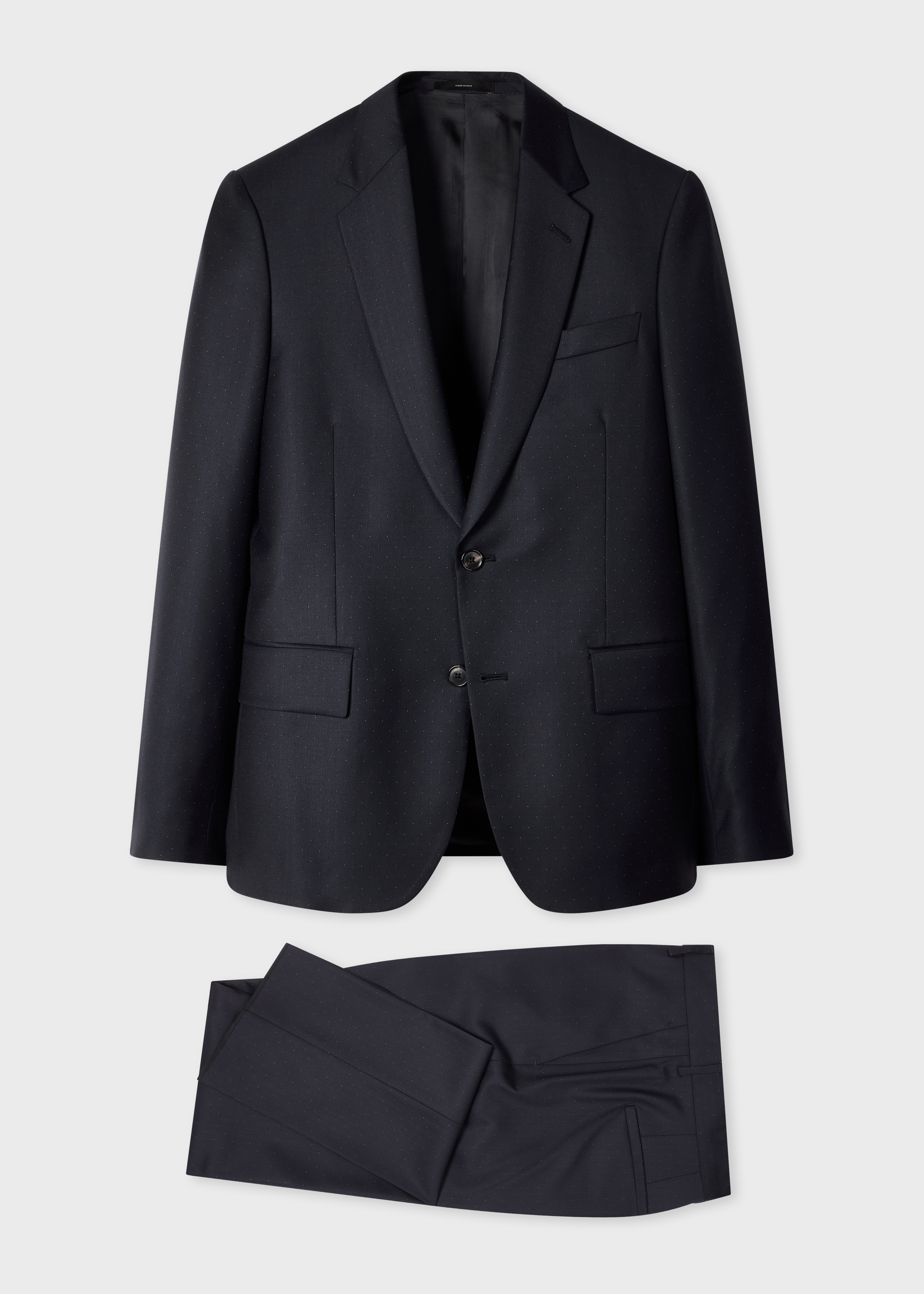 The Soho - Navy Pin Dot Wool Two-Piece Suit primary image