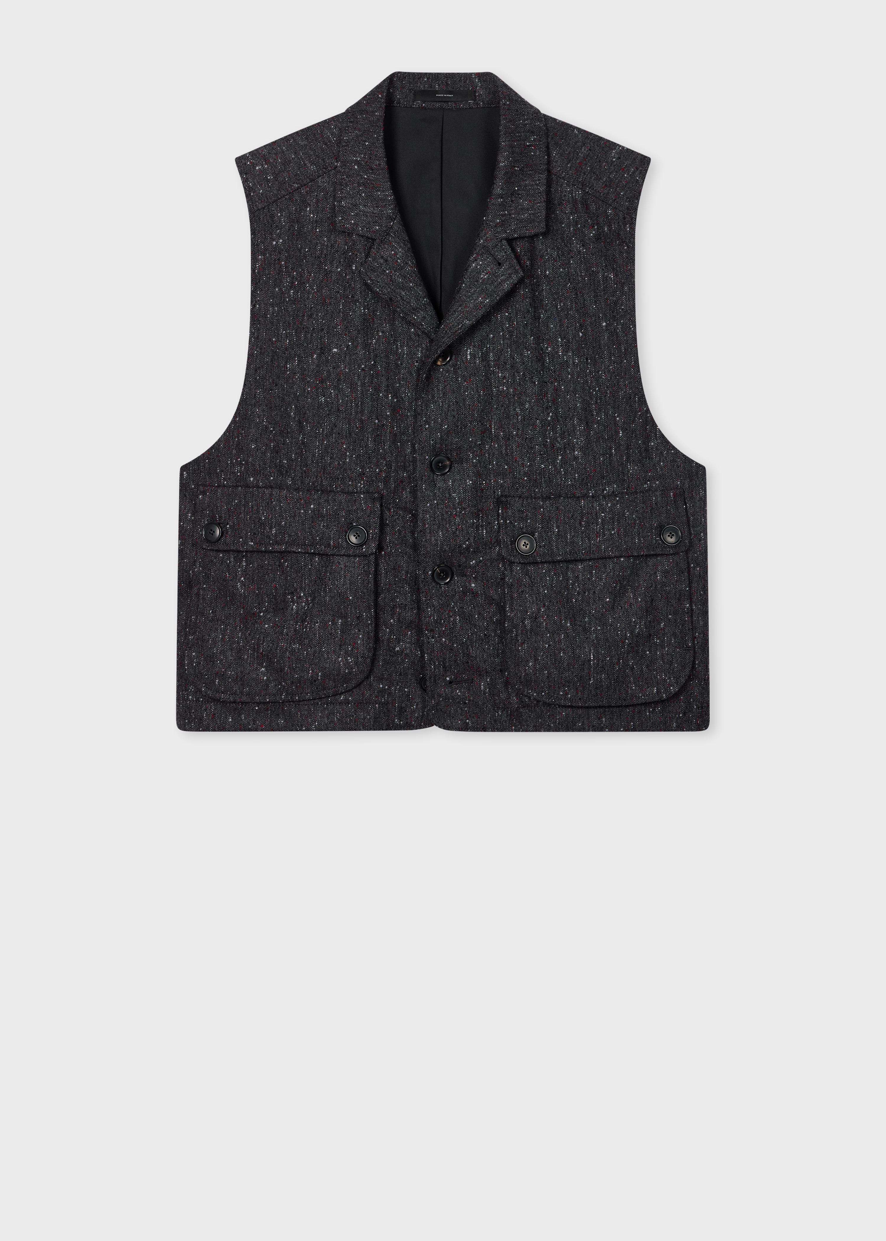 Dark Grey Donegal Wool Vest Jacket primary image
