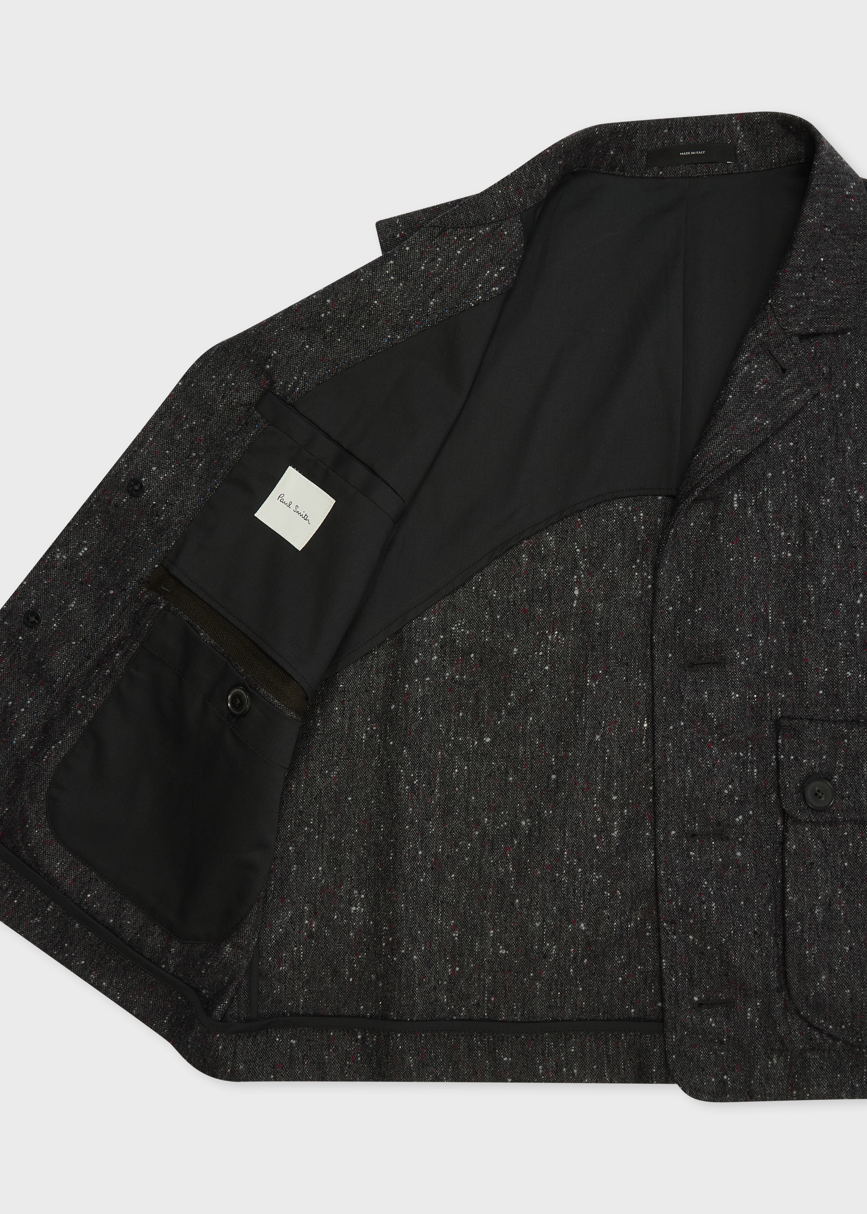 Dark Grey Donegal Wool Vest Jacket thumbnail 5