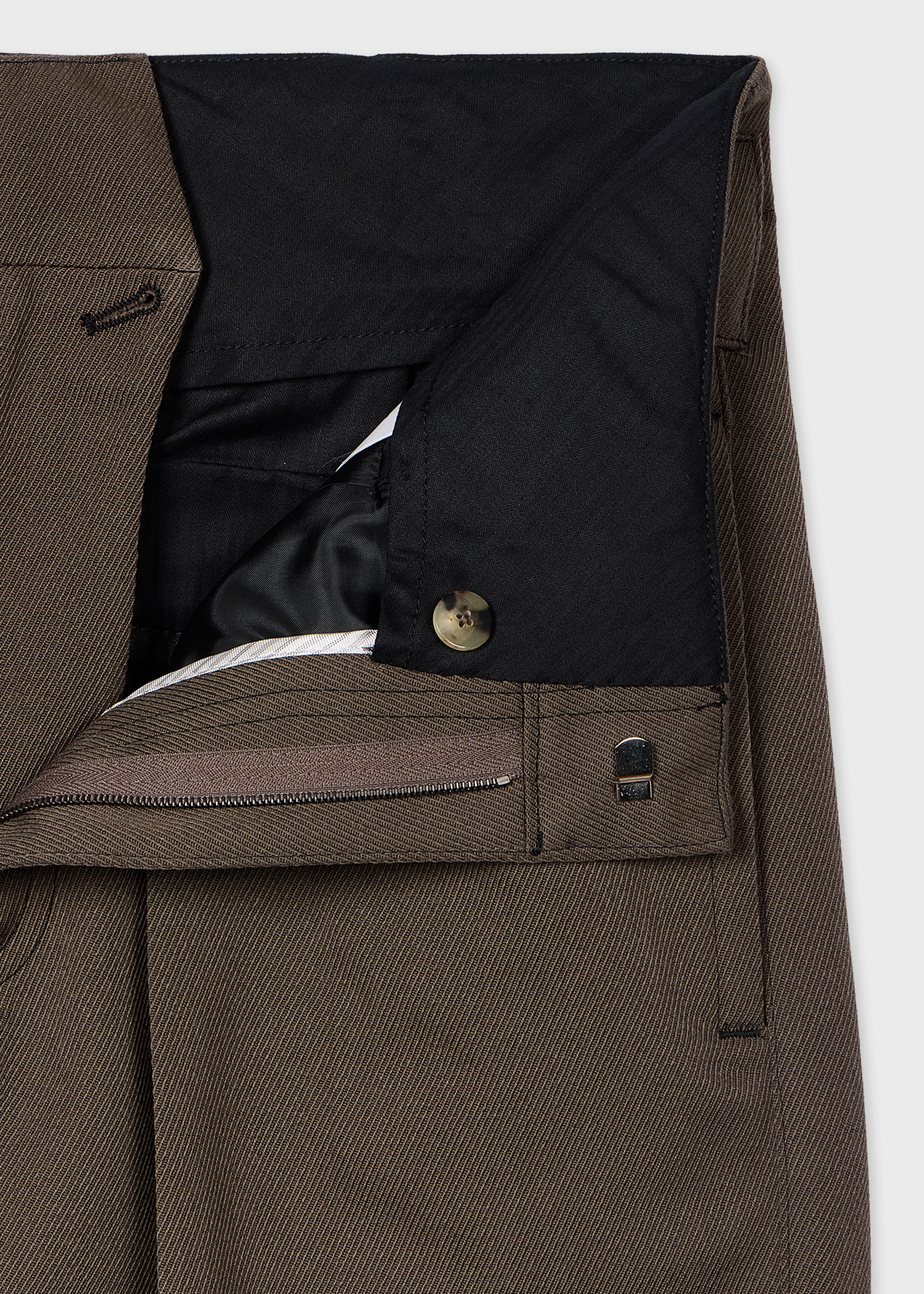 Relaxed-Fit Brown Wool-Twill Trousers thumbnail 3