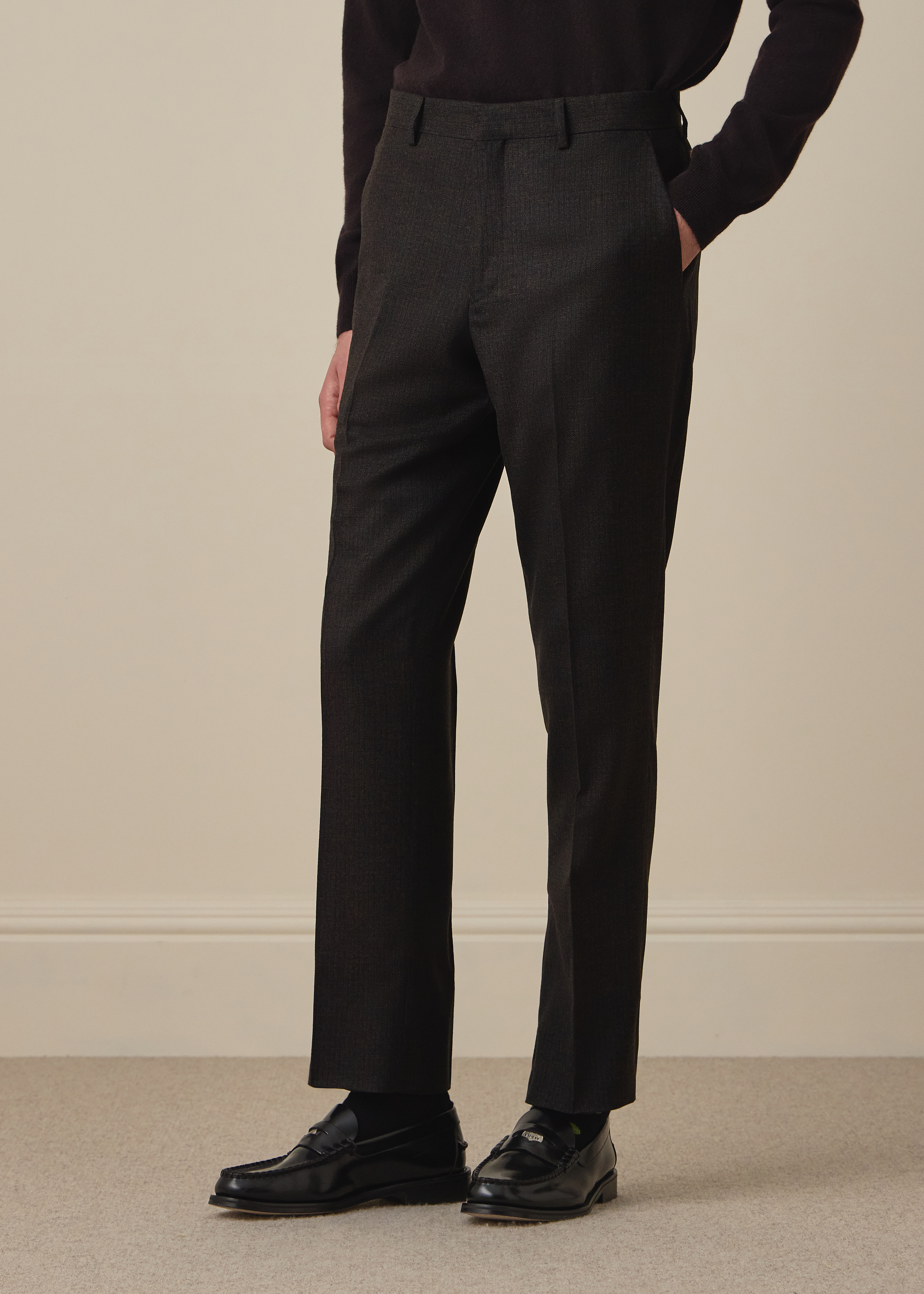 The Brierley - Navy Wool-Cashmere Trousers thumbnail 2