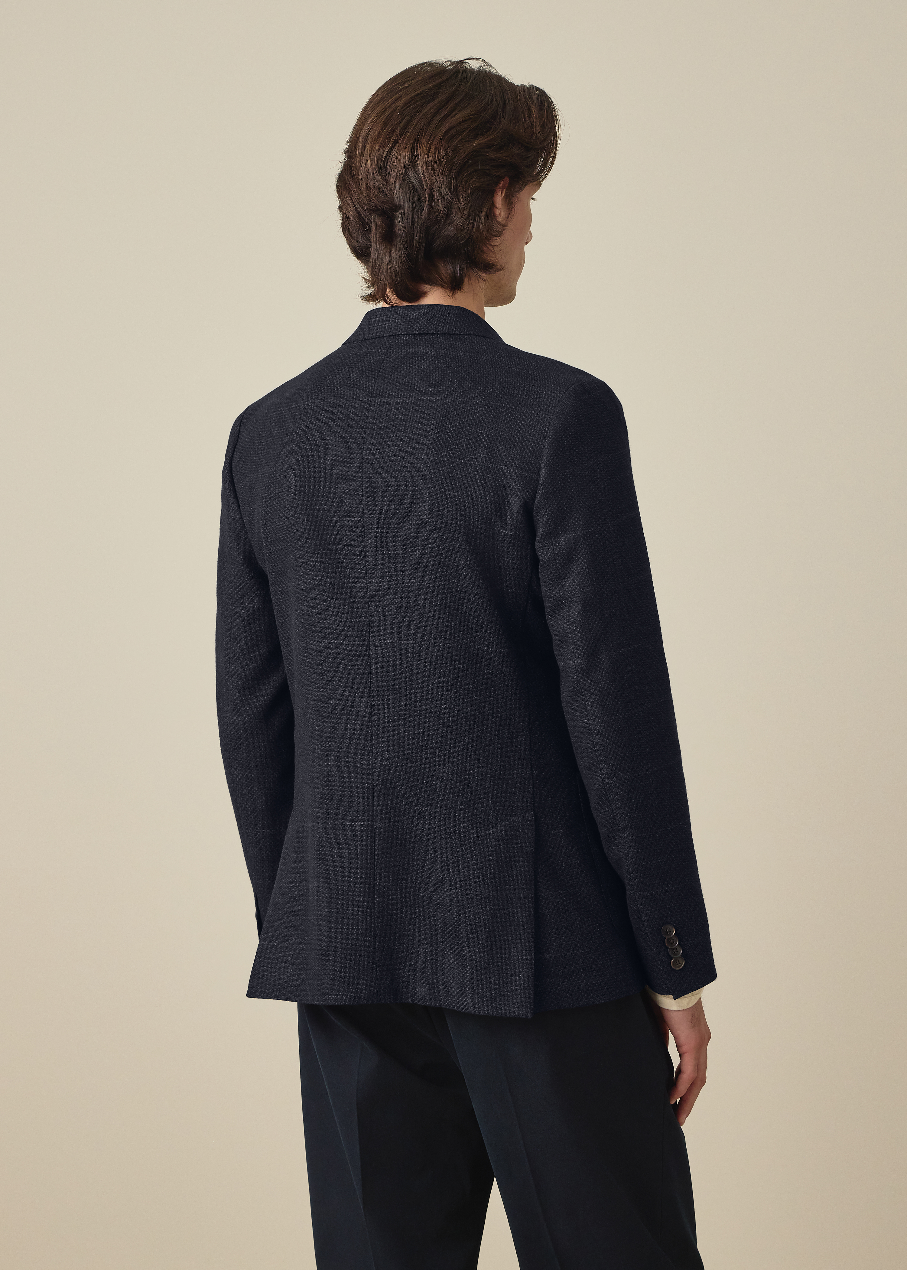 Navy Check Wool Patch-Pocket Buggy-Lined Blazer thumbnail 4