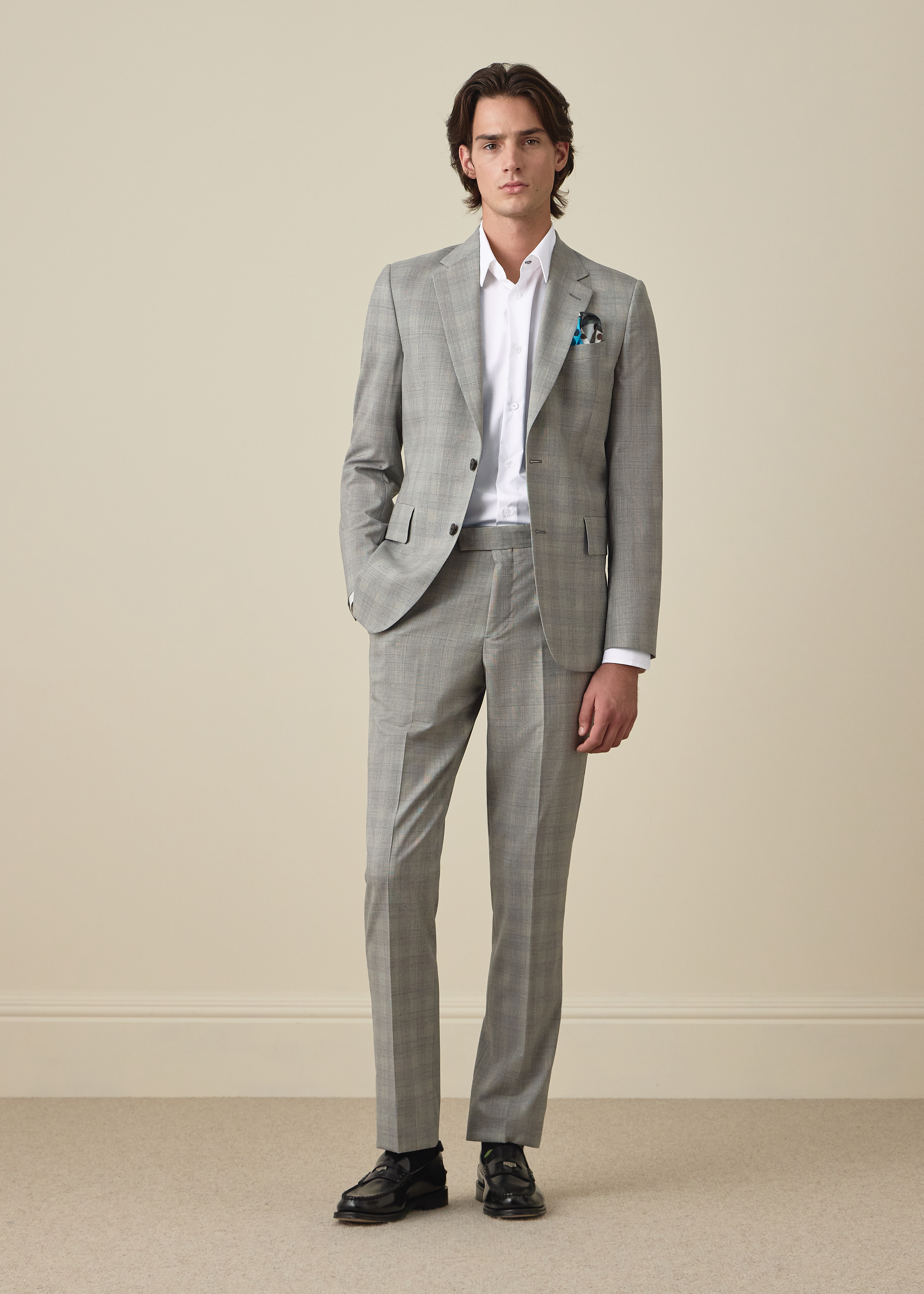 The Brierley - Grey Space-Dye Check Wool Suit thumbnail 2