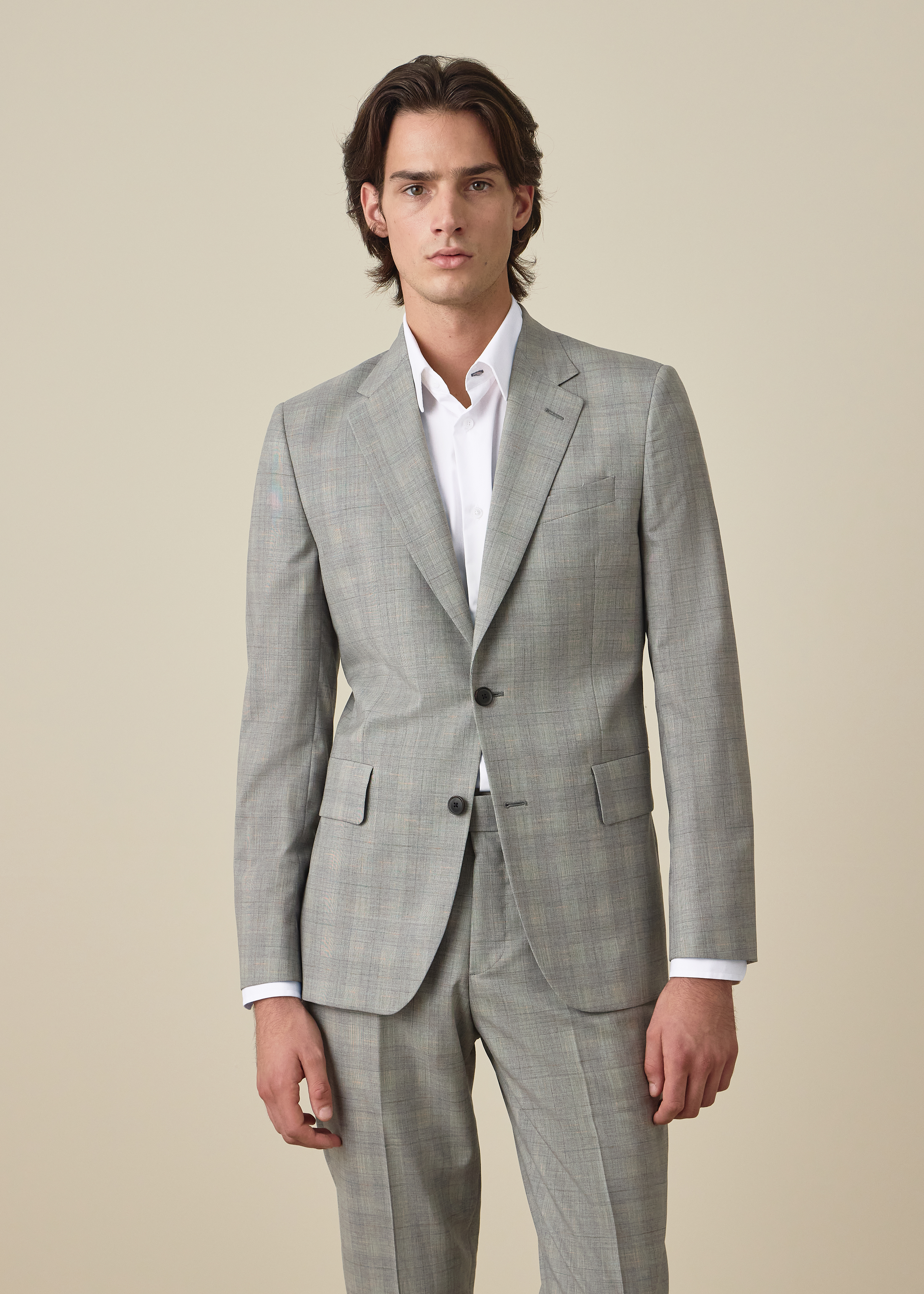 The Brierley - Grey Space-Dye Check Wool Suit thumbnail 4