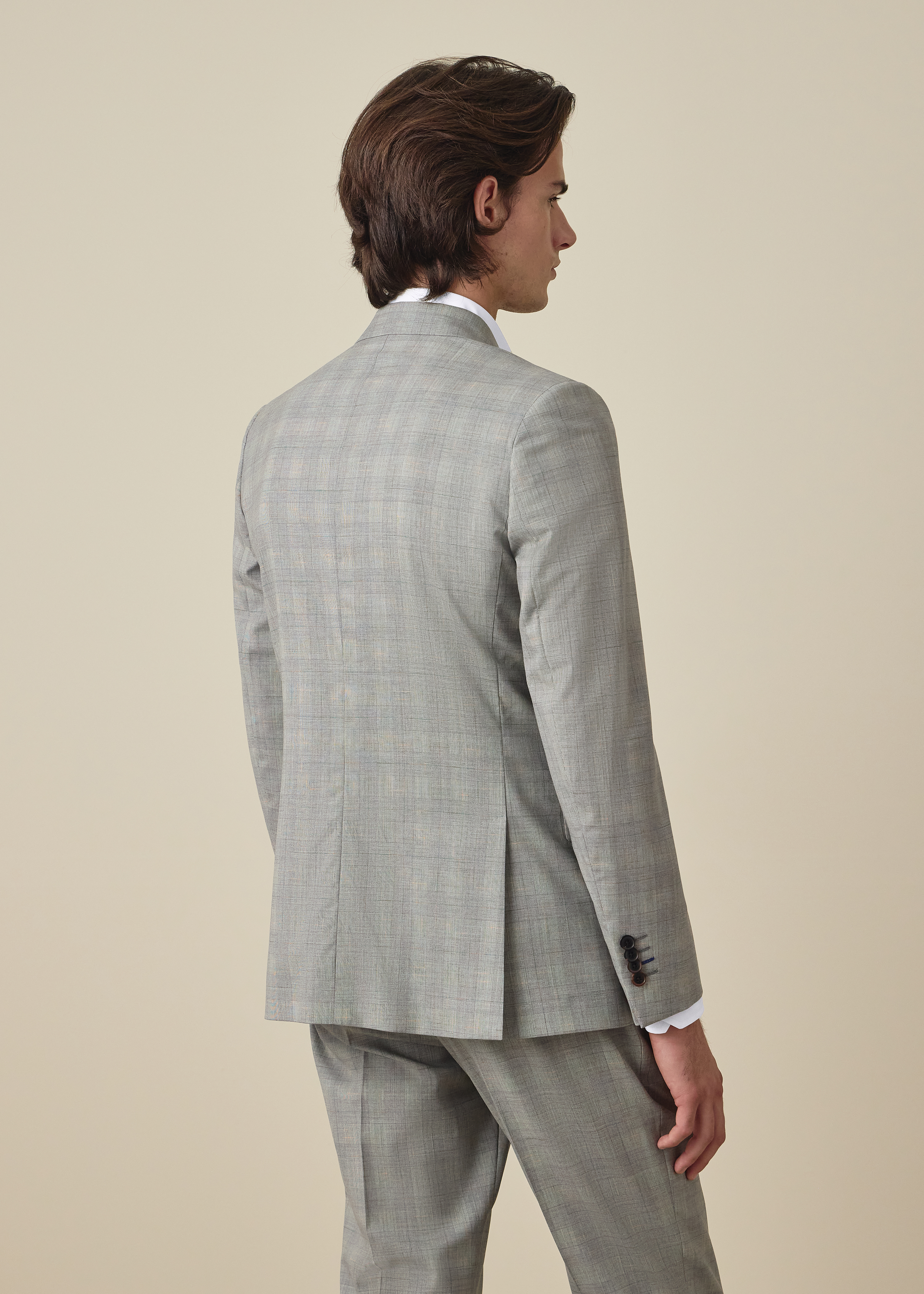 The Brierley - Grey Space-Dye Check Wool Suit thumbnail 5