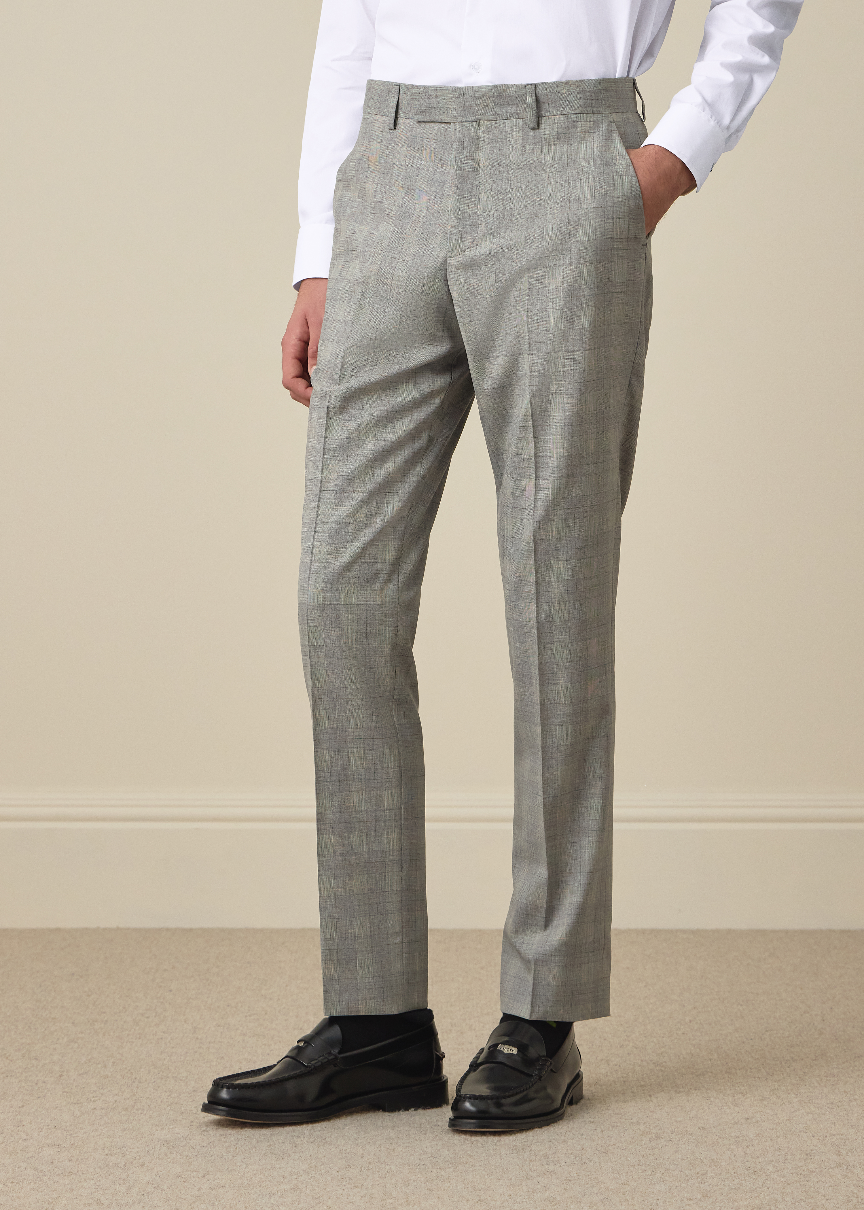 The Brierley - Grey Space-Dye Check Wool Suit thumbnail 6