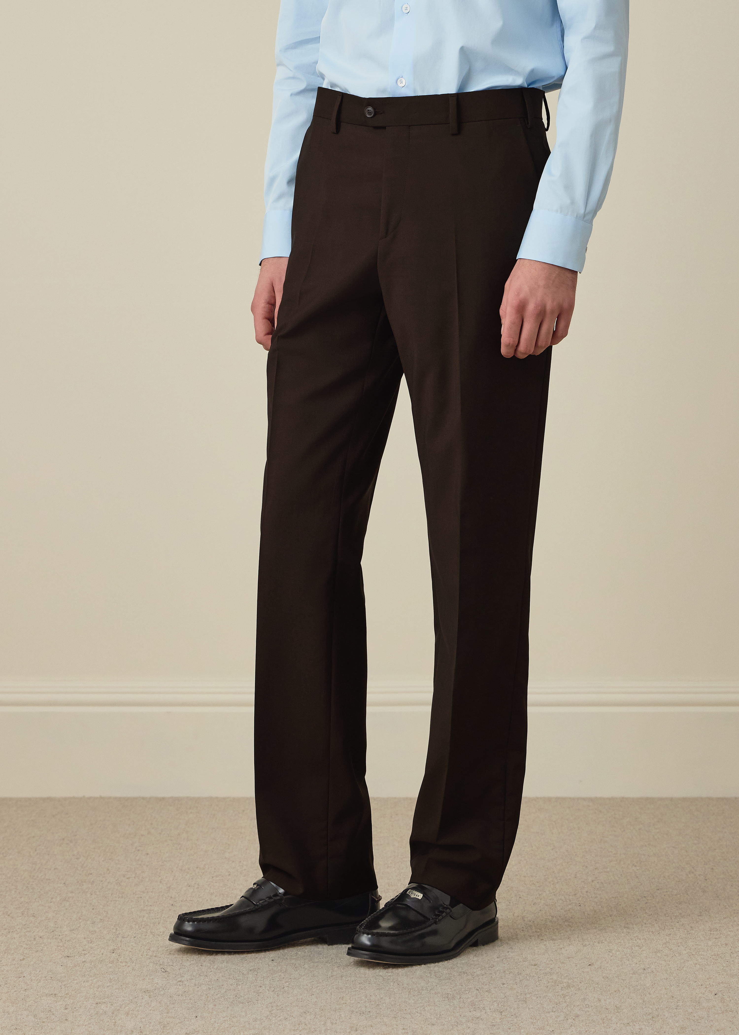 The Westbourne - Dark Brown Wool-Mohair Trousers thumbnail 2