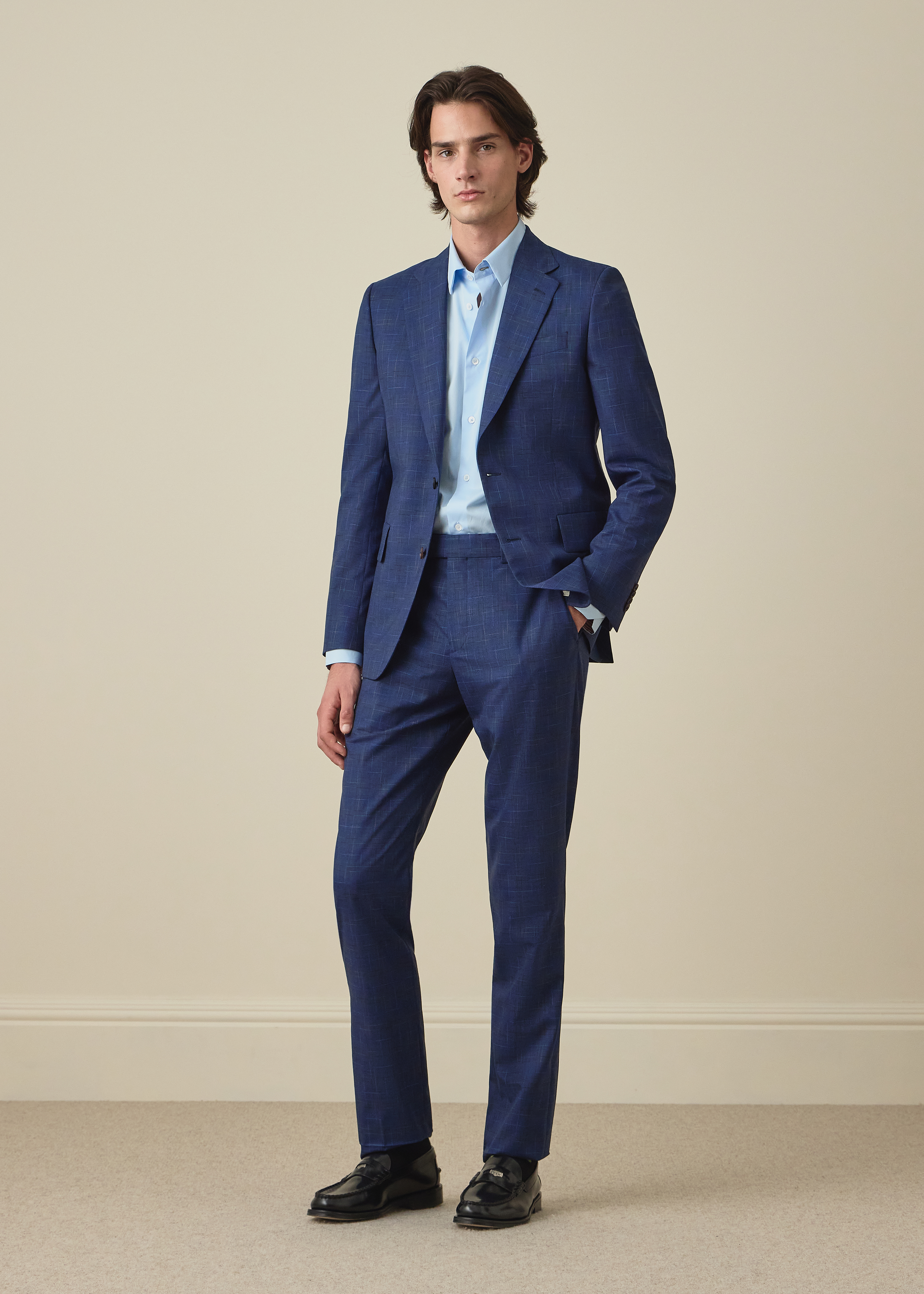 The Brierley - Navy Space-Dye Check Wool Suit thumbnail 2