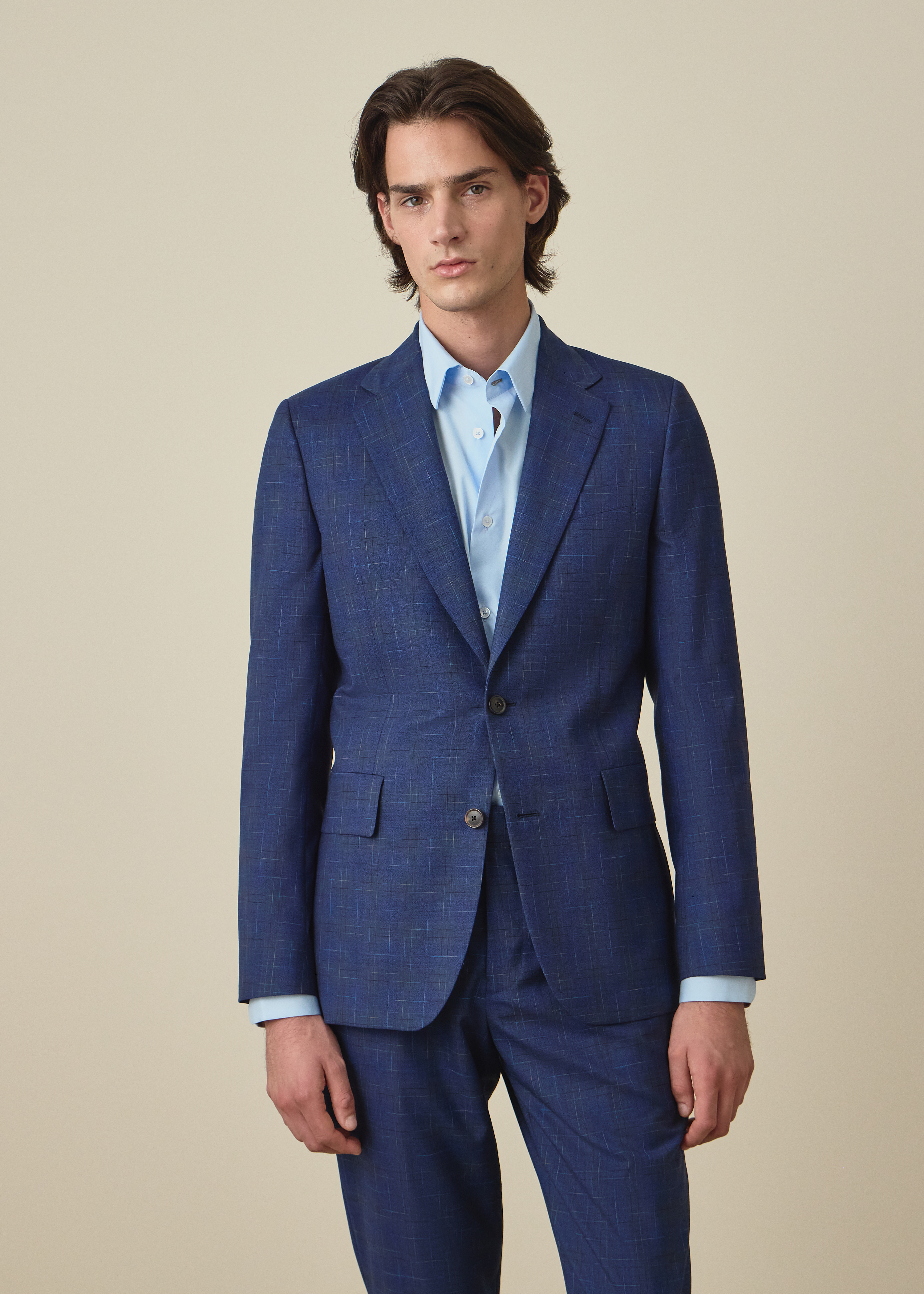 The Brierley - Navy Space-Dye Check Wool Suit thumbnail 4
