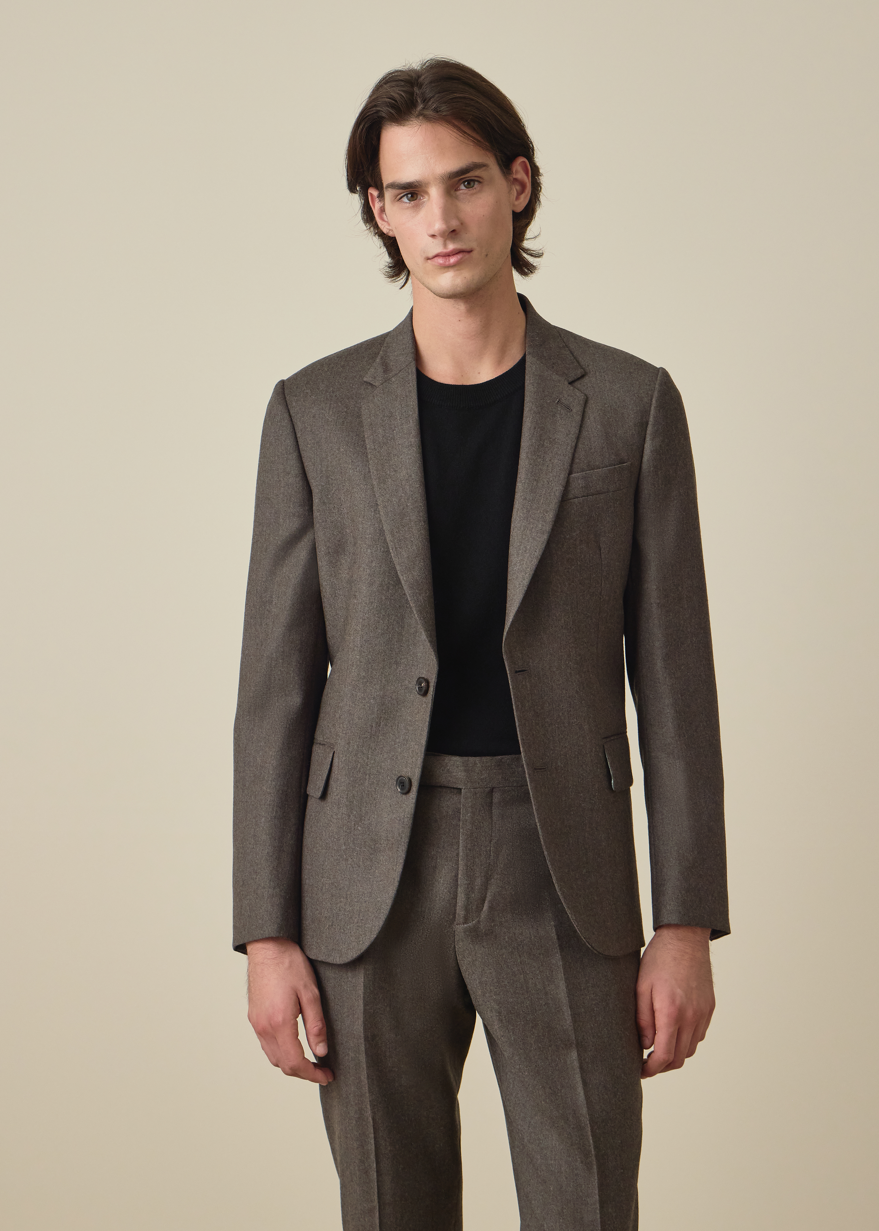 The Soho - Light Brown Wool-Cashmere Flannel Blazer thumbnail 2