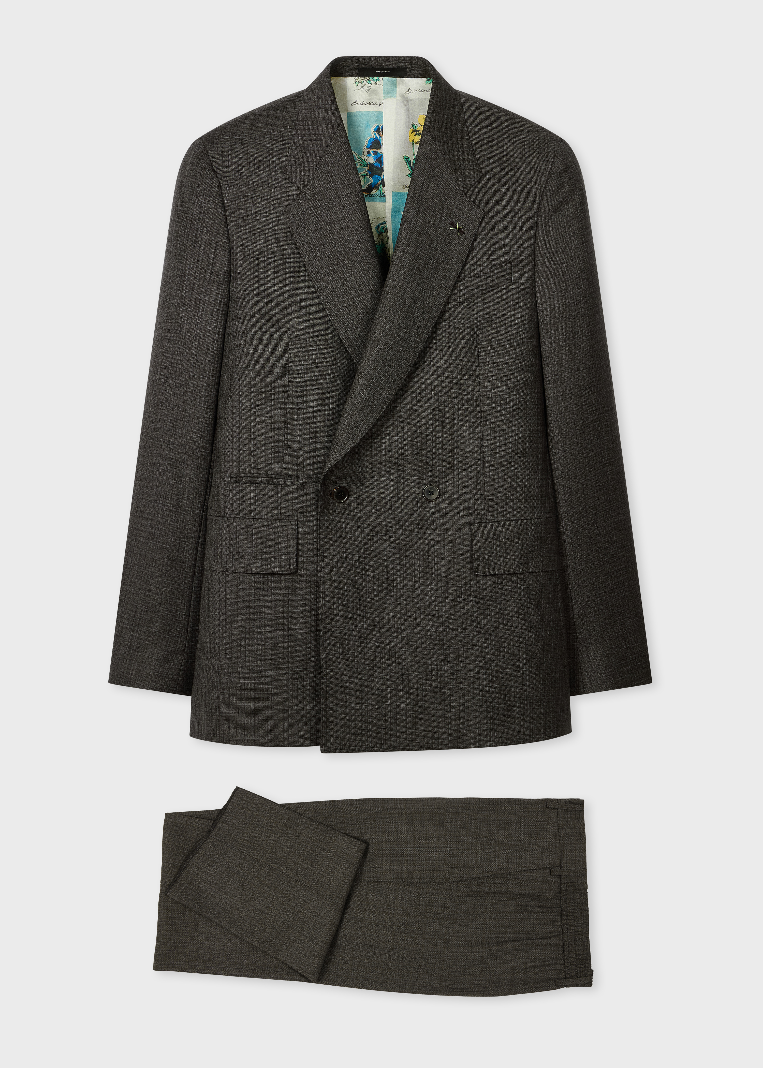 Charcoal Sharkskin Check Double-Breasted Two-Piece Suit primary image