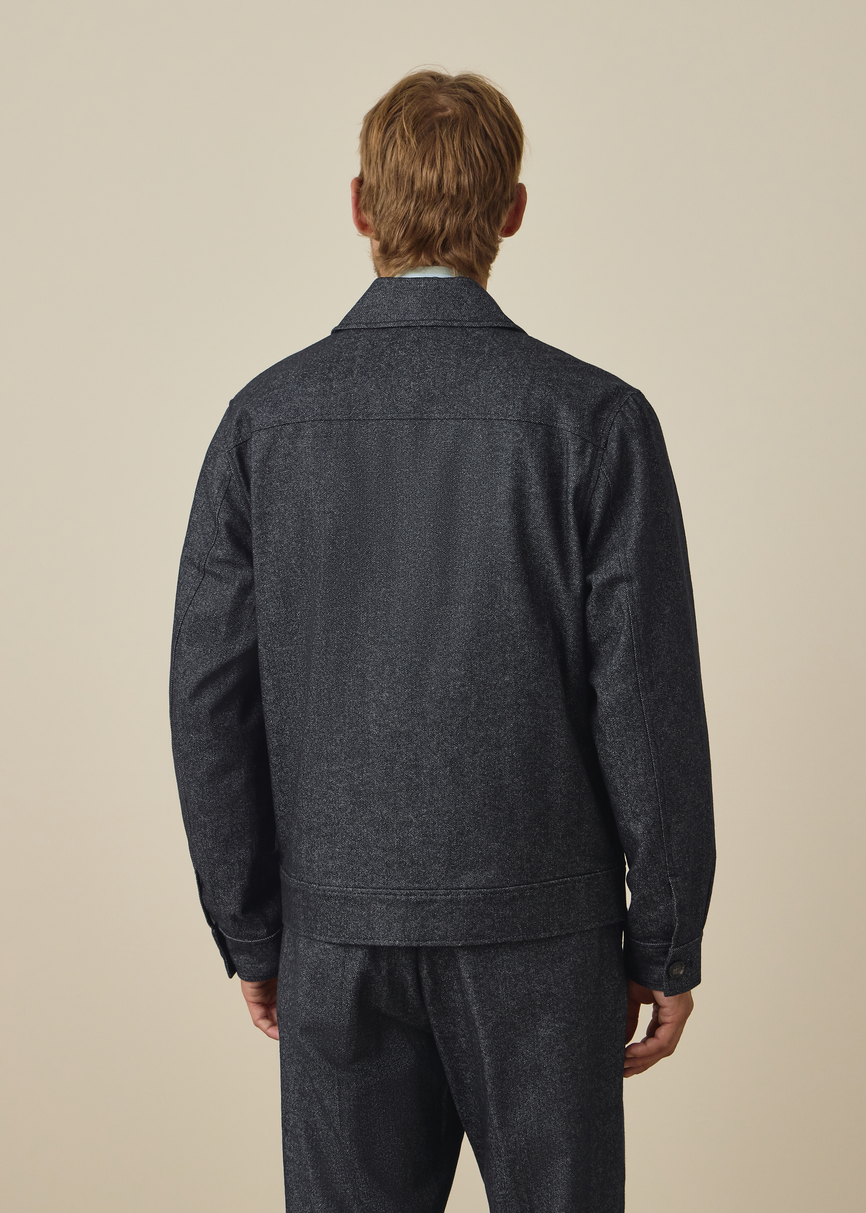 Indigo Cotton-Blend Flannel Zip Jacket thumbnail 4