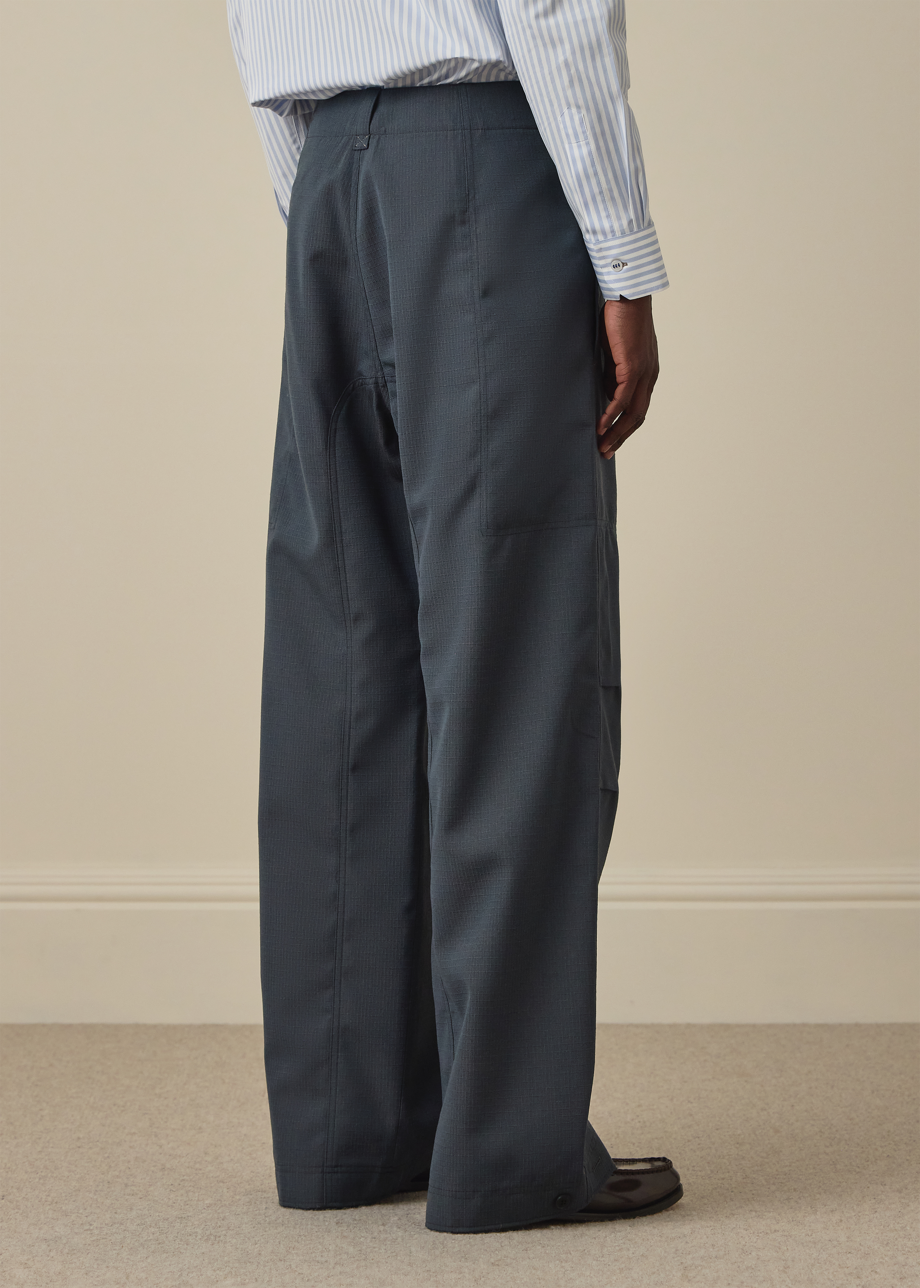 Steel Blue Wool-Ripstop Trousers thumbnail 4