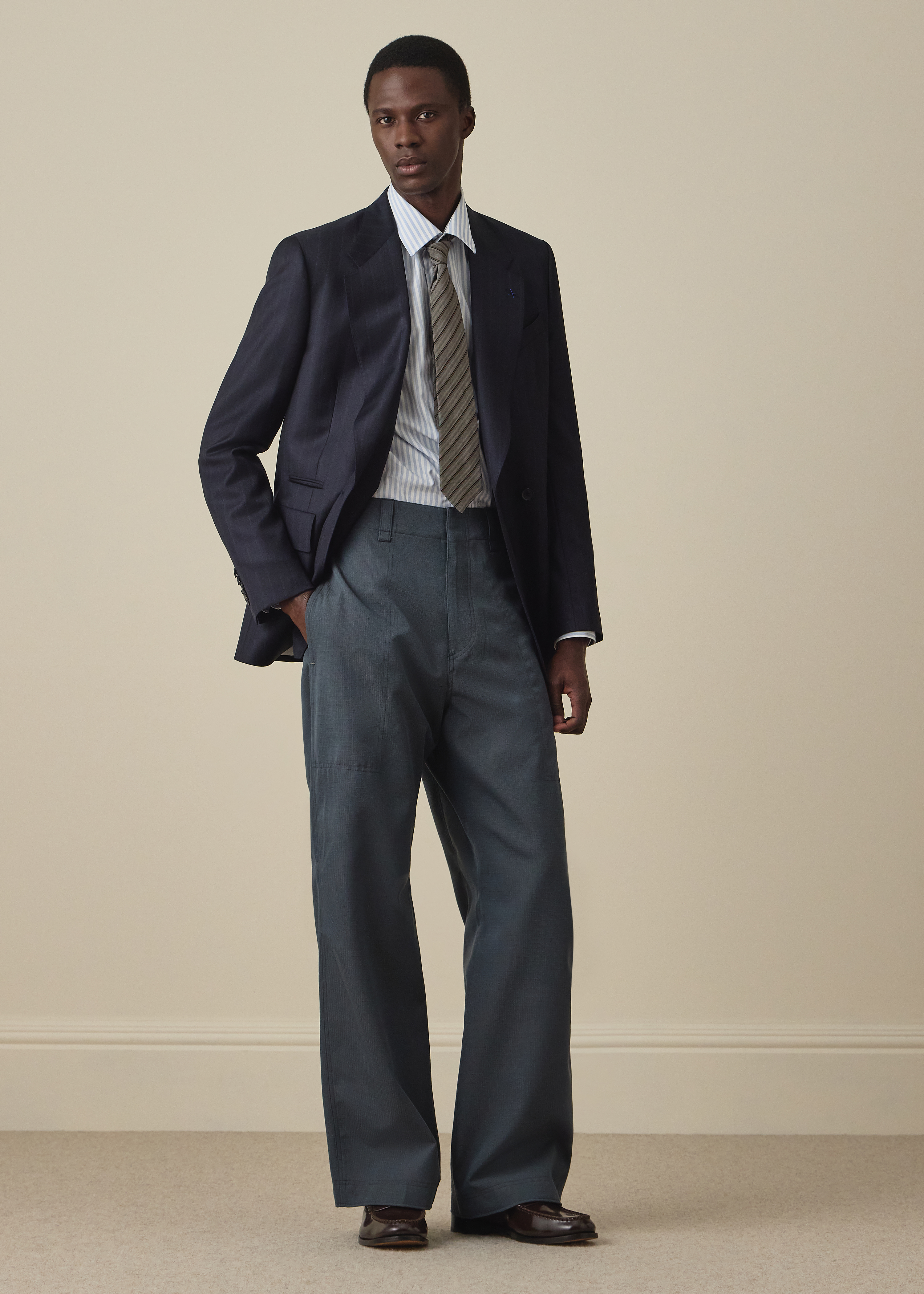 Steel Blue Wool-Ripstop Trousers thumbnail 6