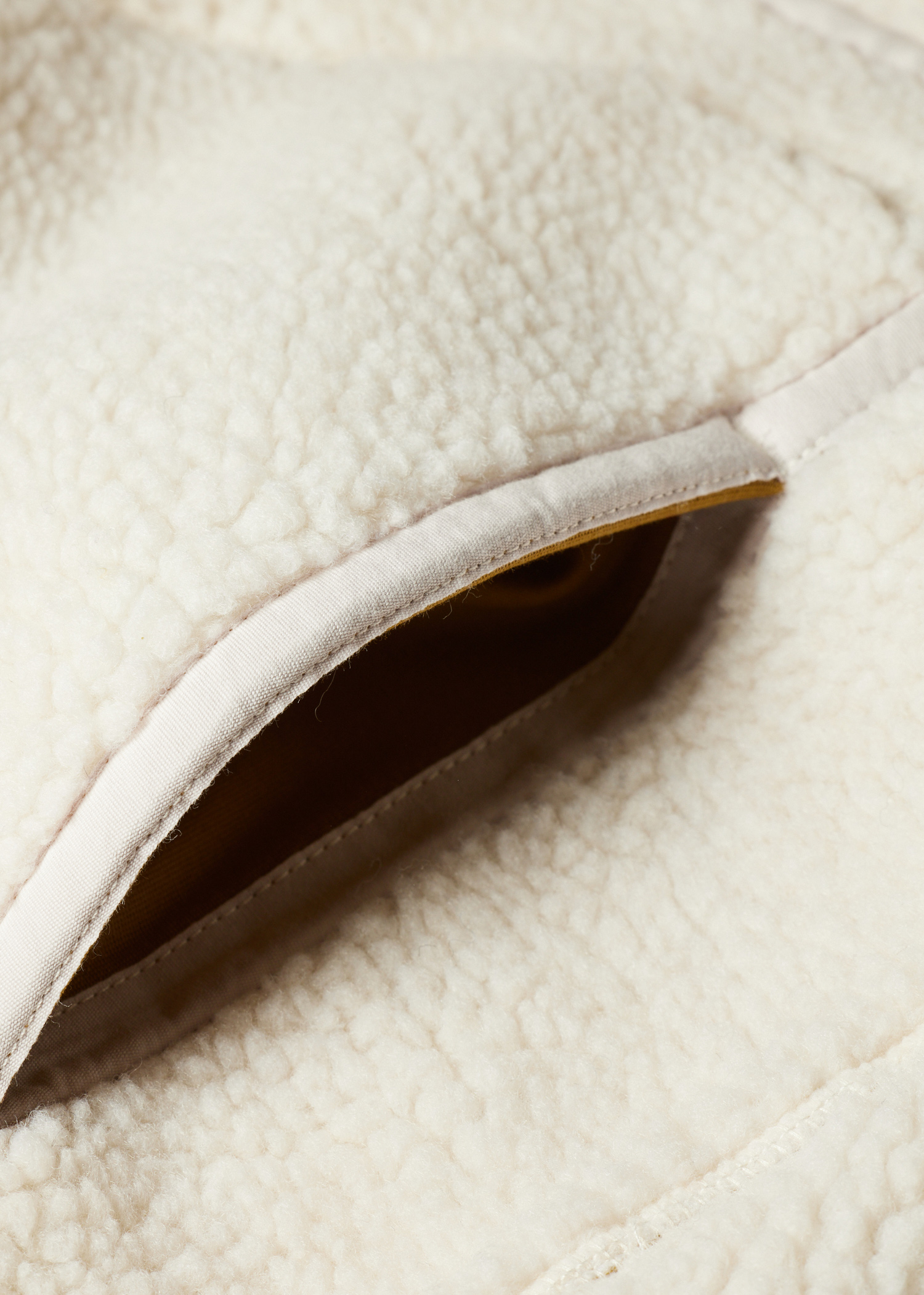 Ecru Zip Sherpa Fleece Jacket thumbnail 4