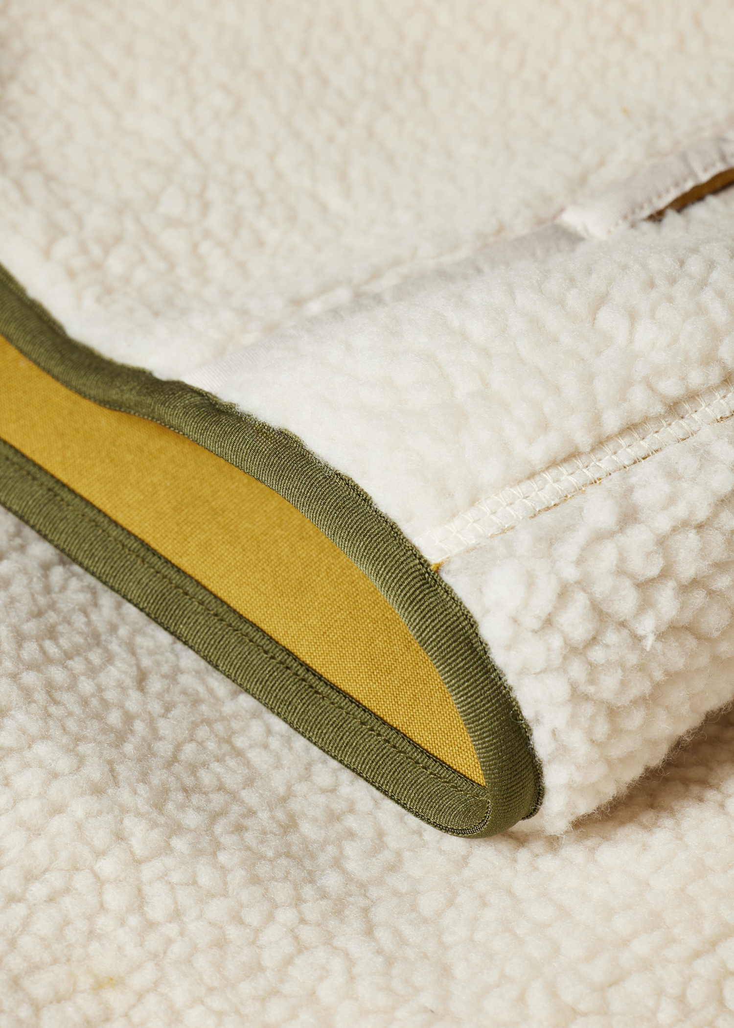 Ecru Zip Sherpa Fleece Jacket thumbnail 5