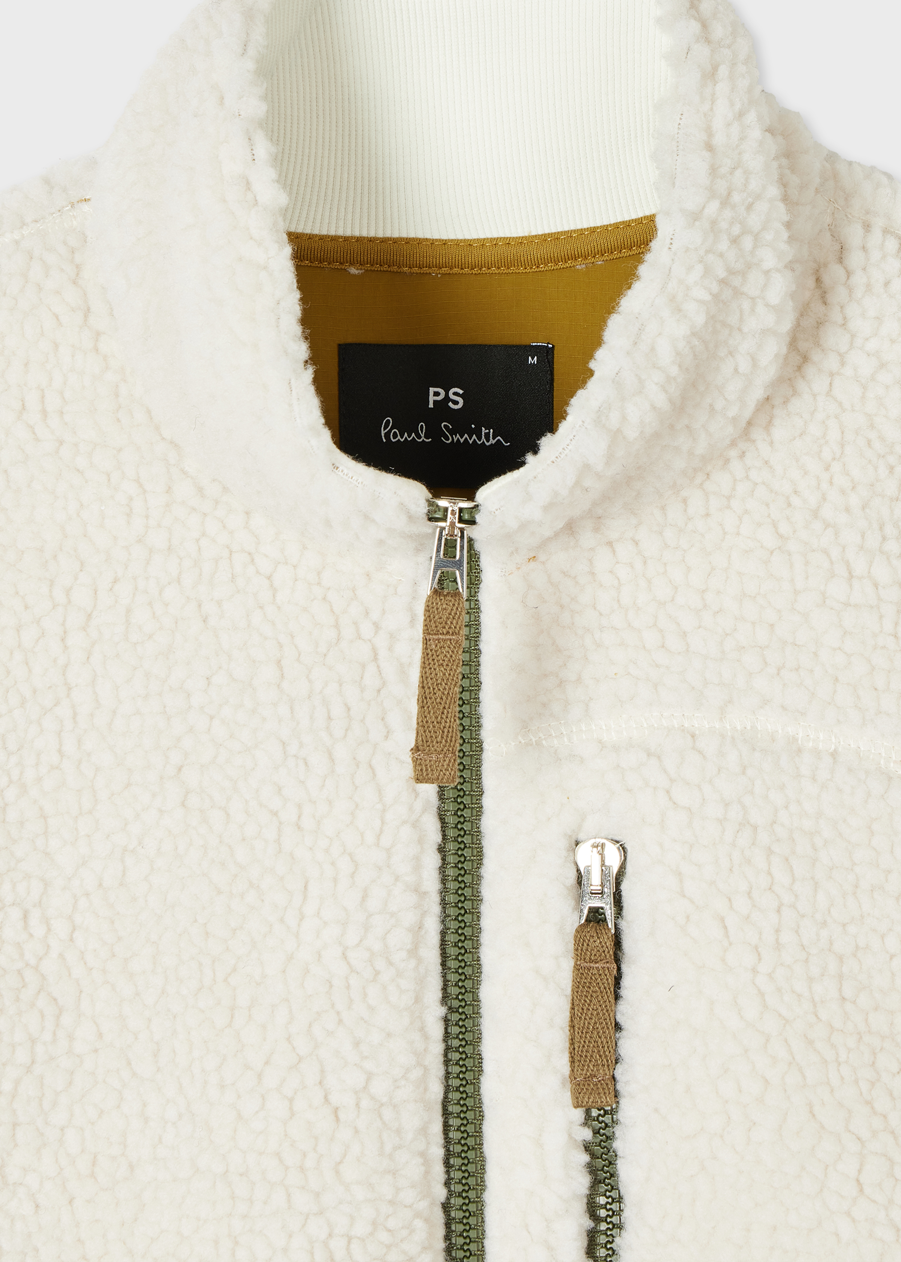 Ecru Zip Sherpa Fleece Jacket thumbnail 7