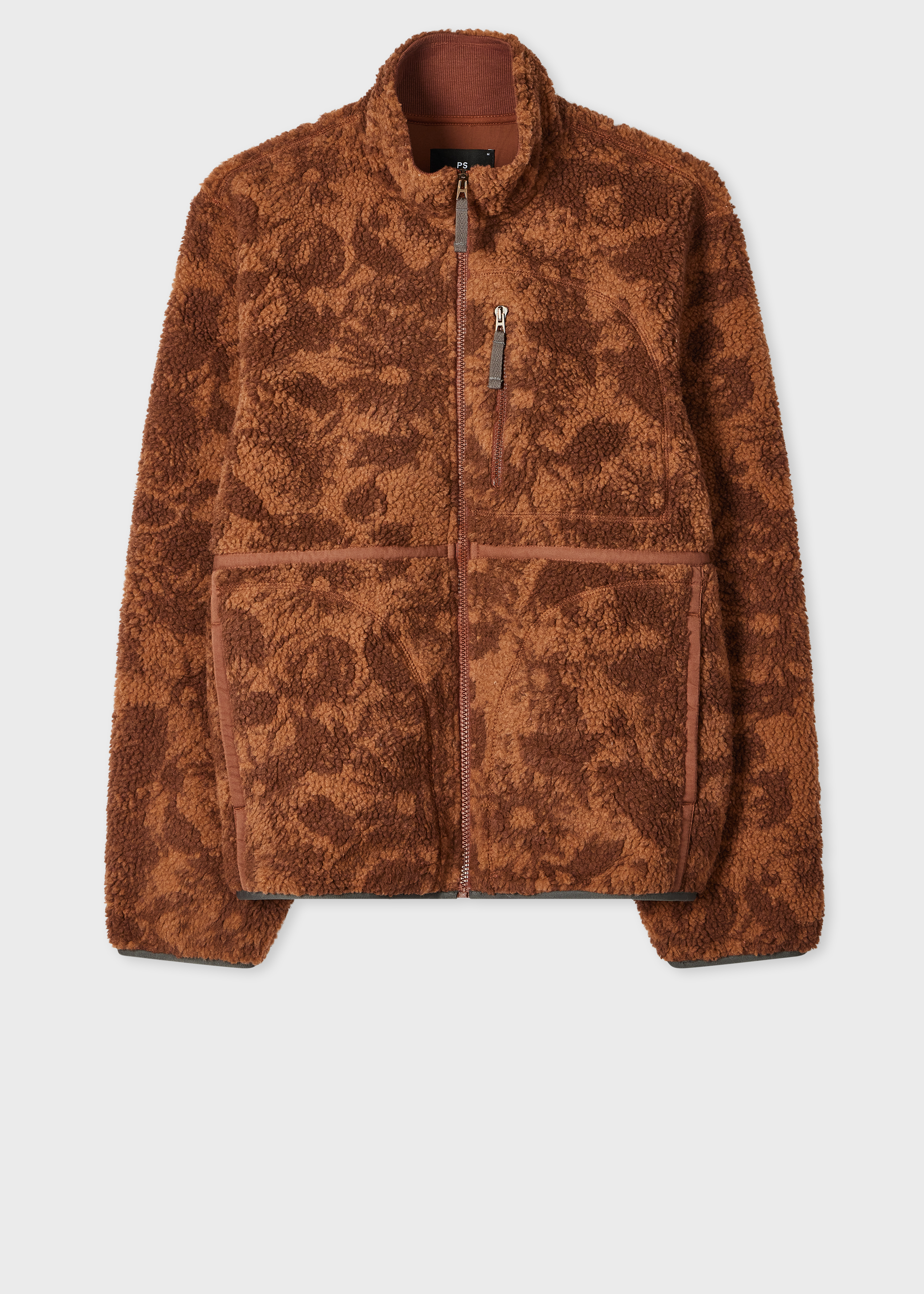Rust Brown Floral Fleece Jacket primary image