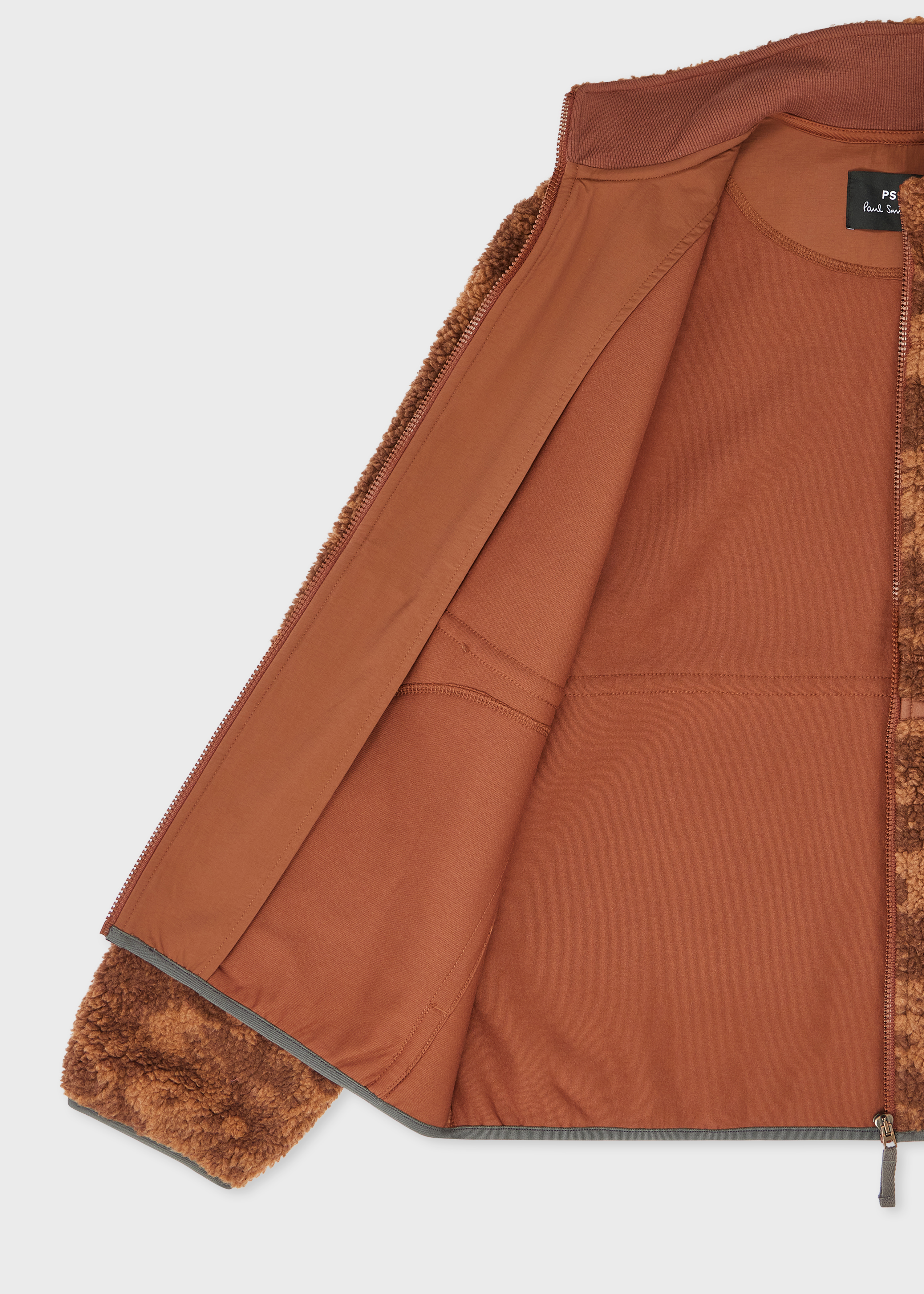 Rust Brown Floral Fleece Jacket thumbnail 5
