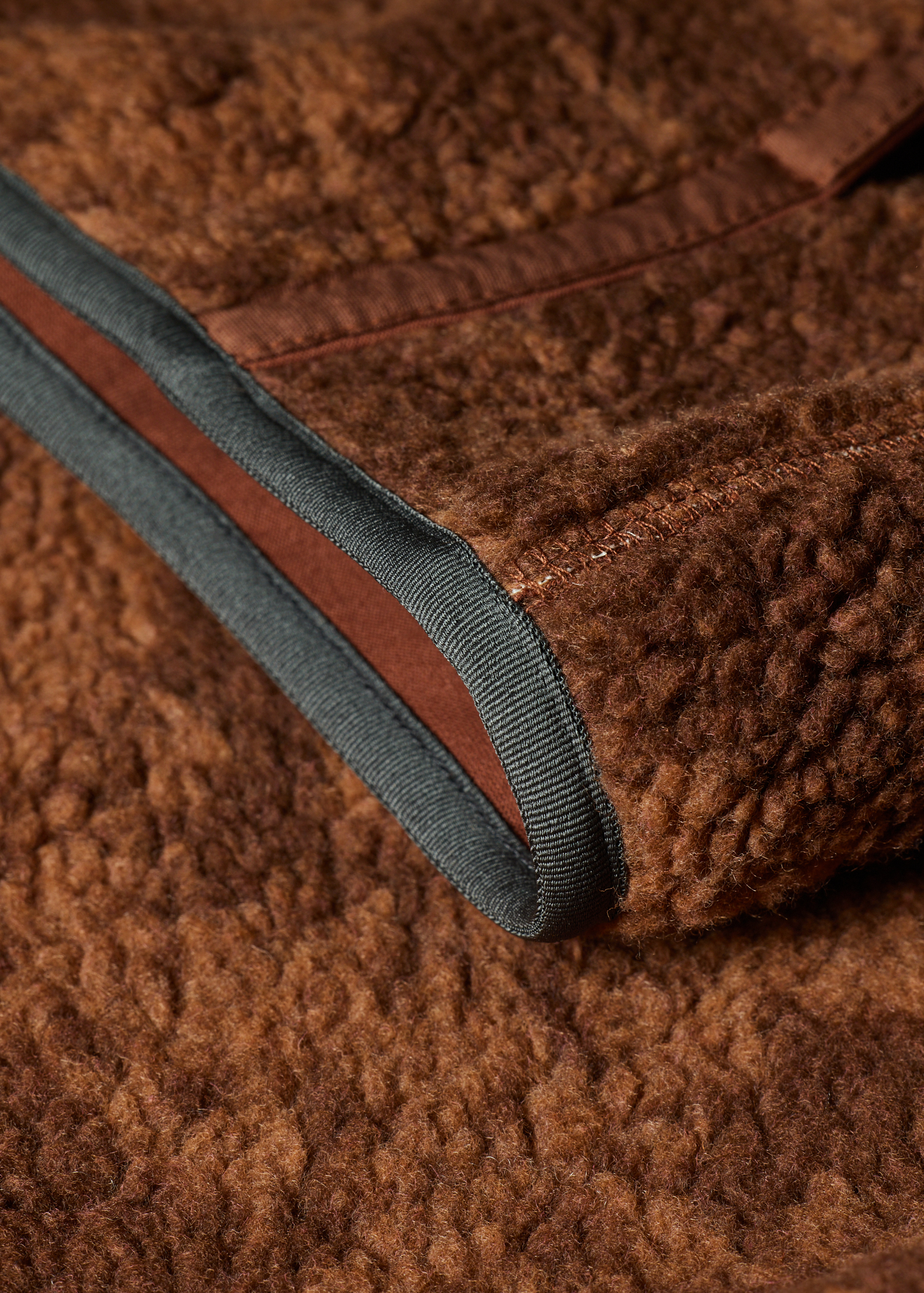 Rust Brown Floral Fleece Jacket thumbnail 6