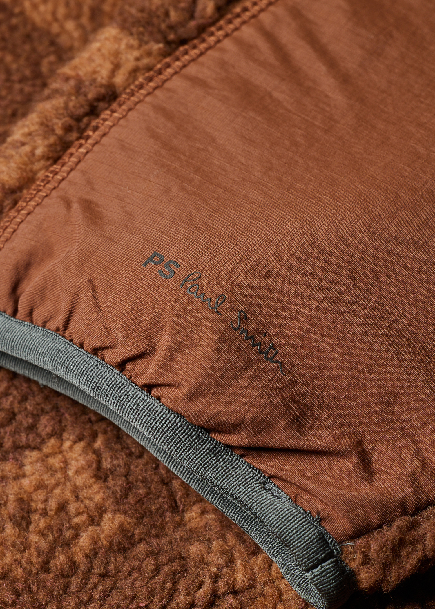 Rust Brown Floral Fleece Jacket thumbnail 7
