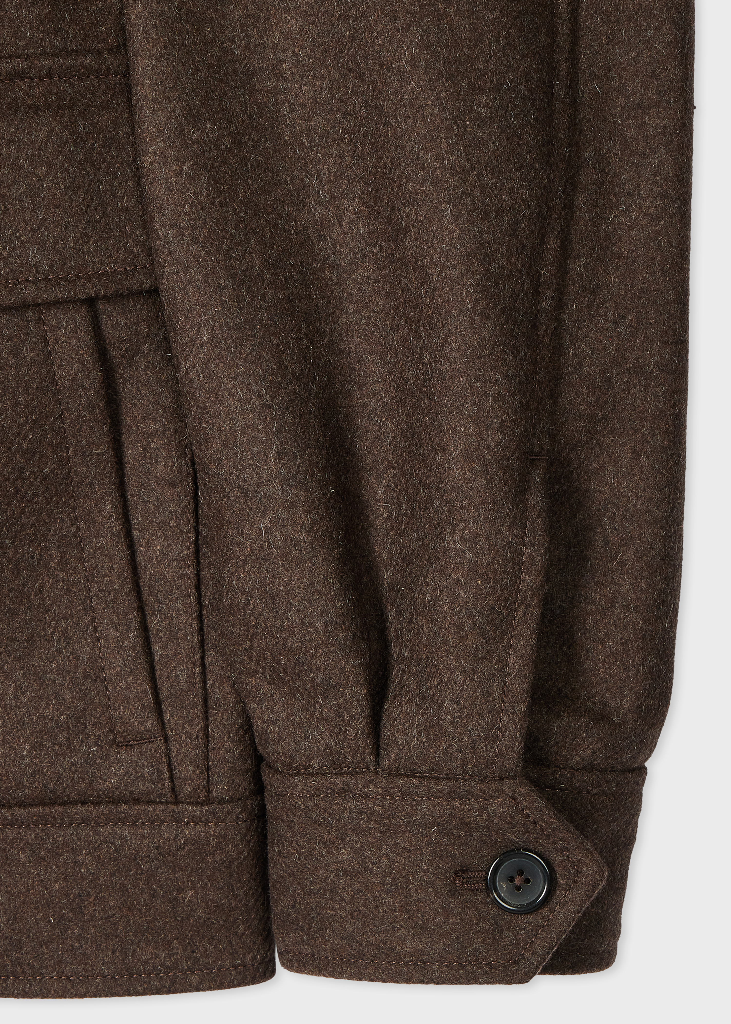 Brown Wool-Blend Cropped Patch-Pocket Jacket thumbnail 5