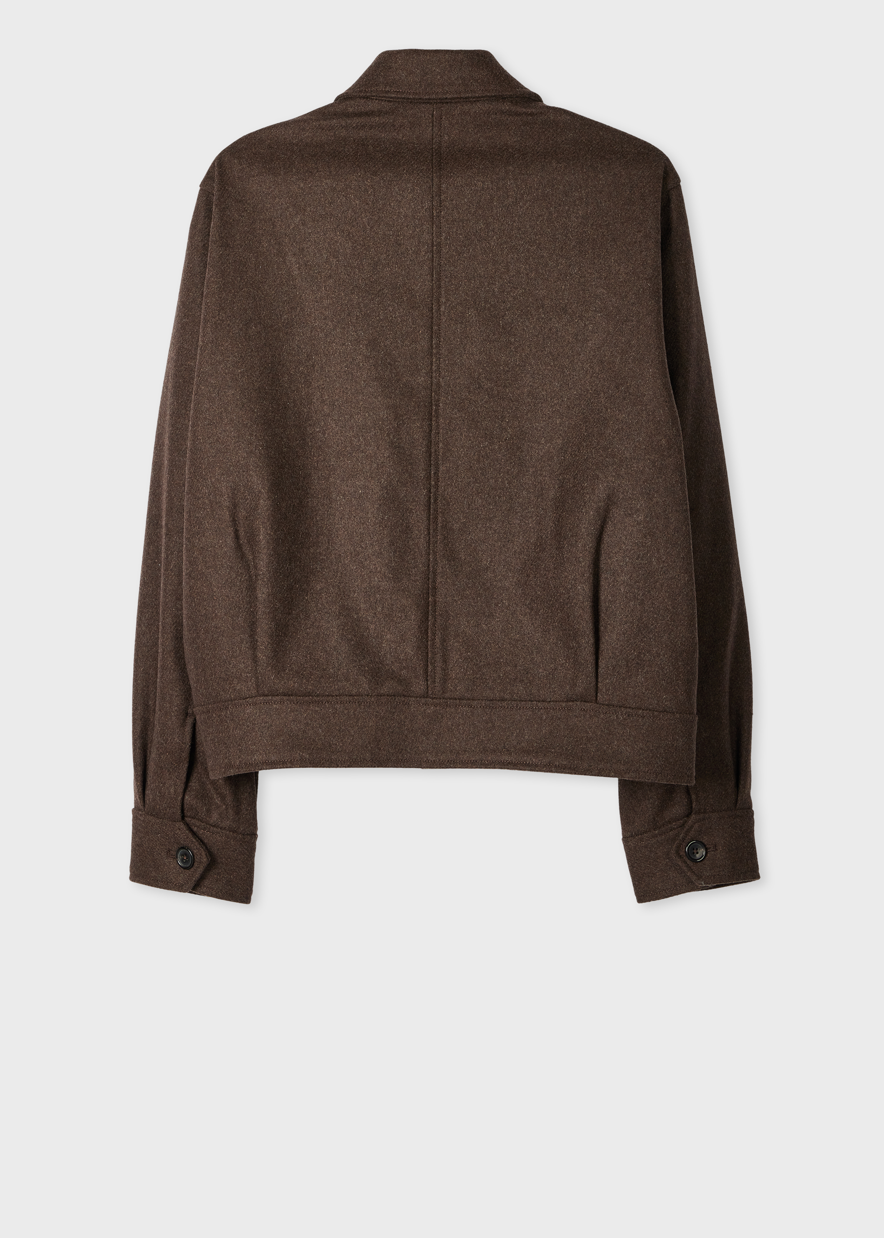 Brown Wool-Blend Cropped Patch-Pocket Jacket thumbnail 8