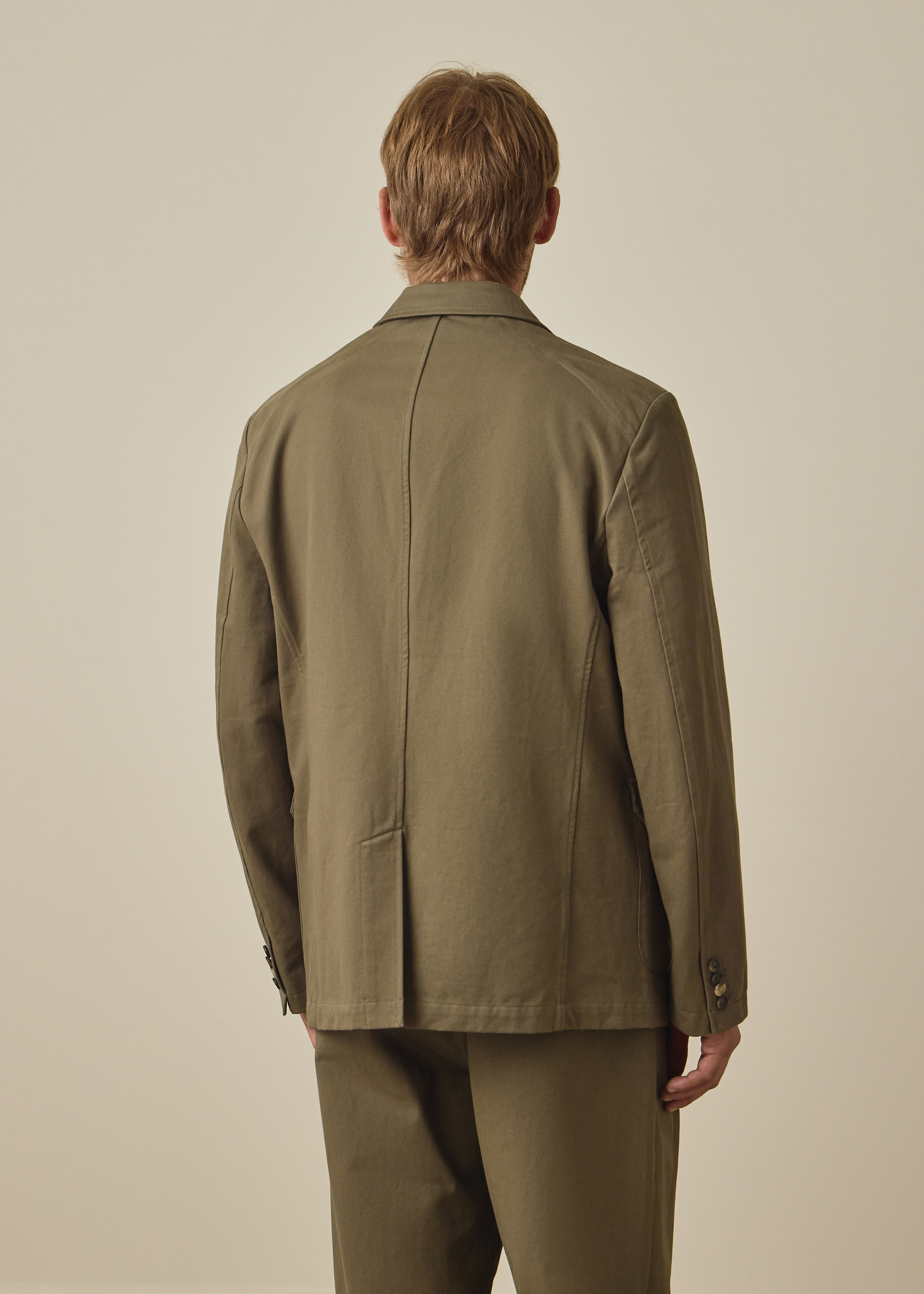 Khaki Cotton-Twill Utility Blazer thumbnail 4