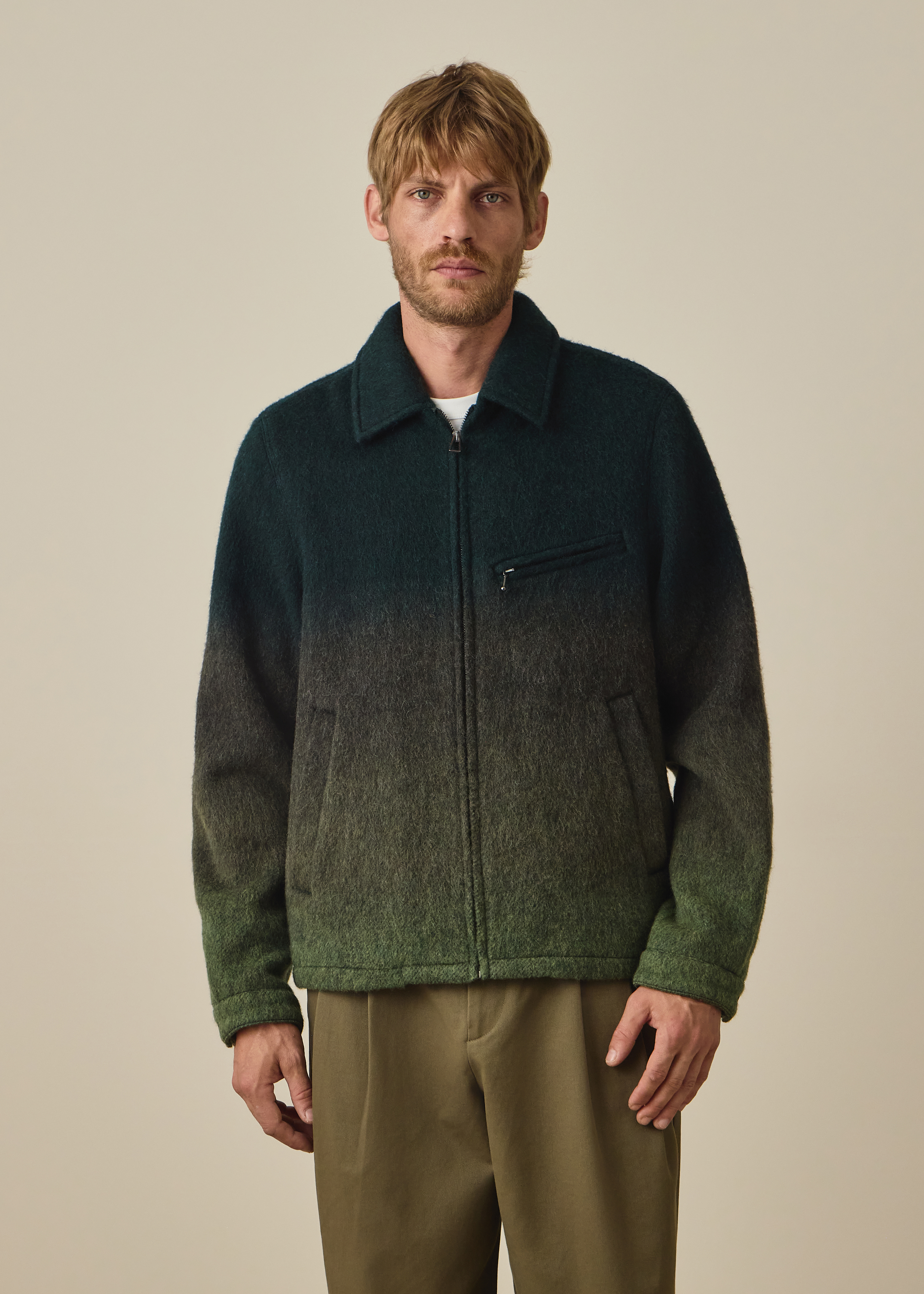Green Ombre Wool-Blend Jacket thumbnail 2