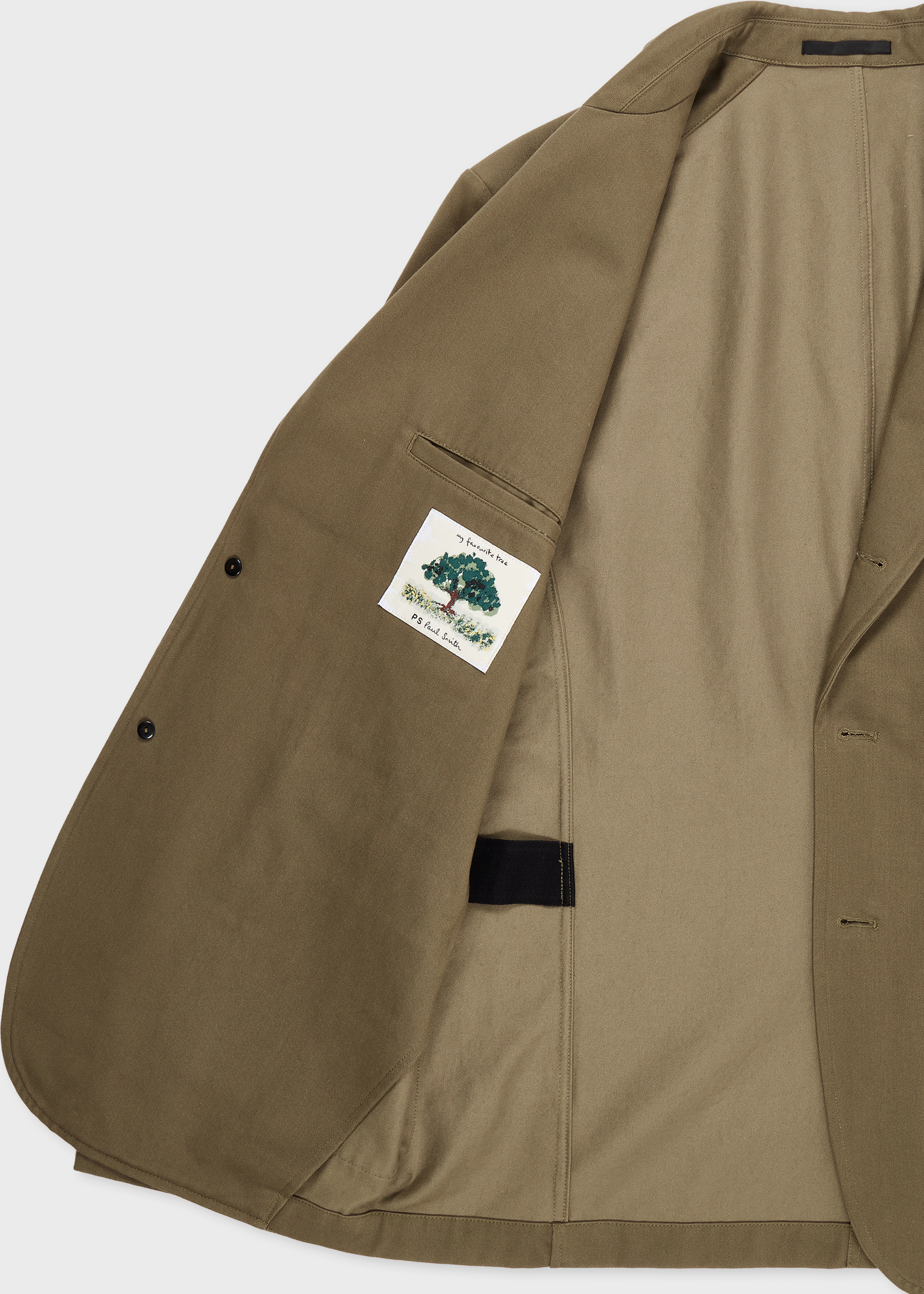 Khaki Cotton-Twill Utility Blazer thumbnail 3